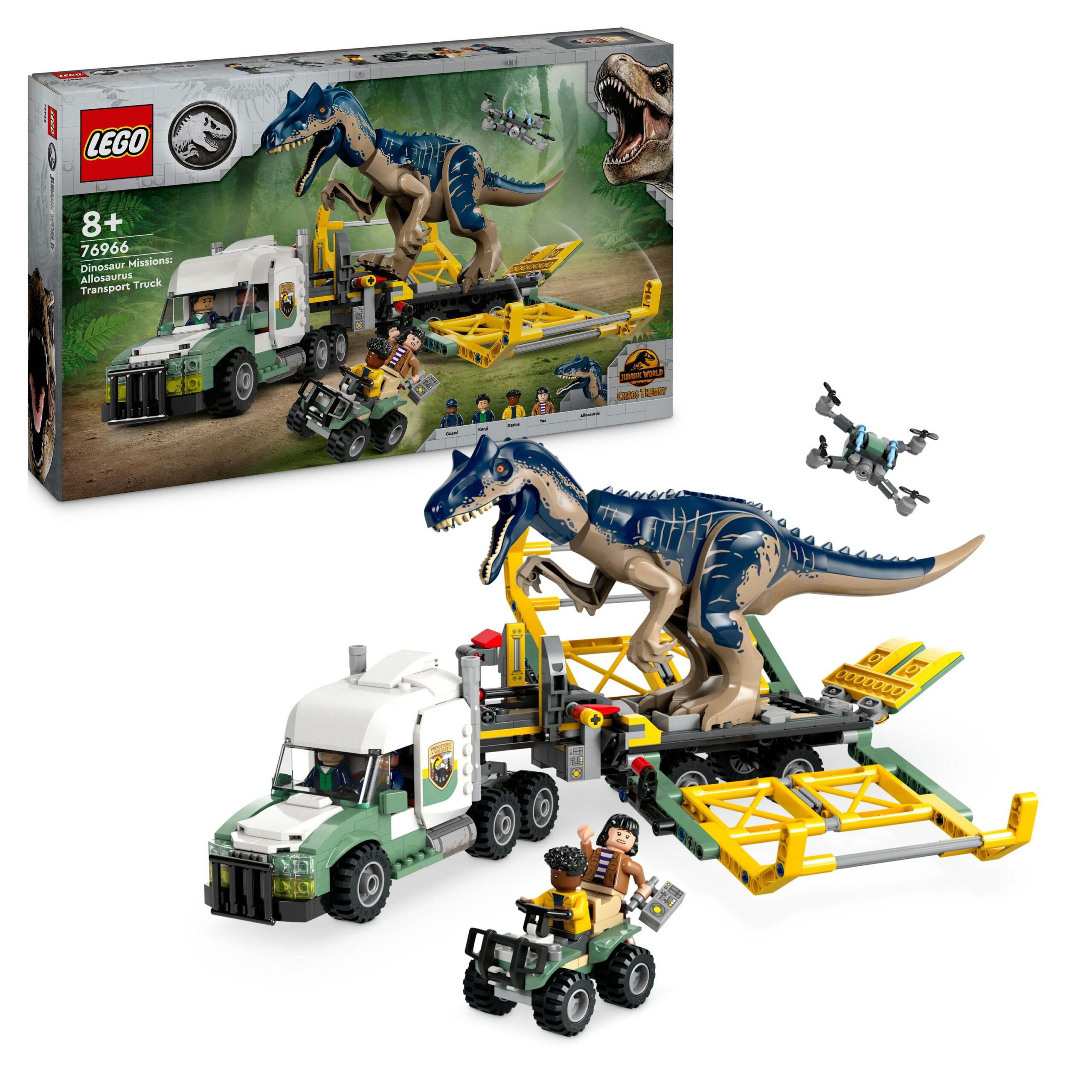 Lego jurassic world 76966 missione dinosauro: camion di trasporto dell’allosauro, giocattolo con veicolo, giochi bambini 8+ - LEGO JURASSIC PARK/W