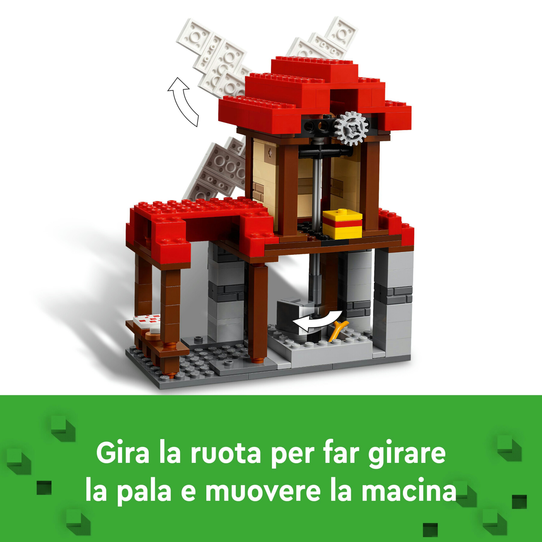 Lego minecraft 21262 la fattoria del mulino a vento giocattolo da costruire con personaggi e animali, giochi per bambini 8+ - MINECRAFT