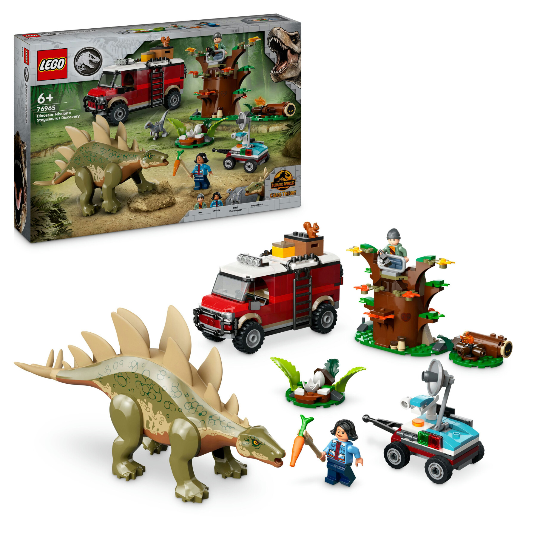 Lego jurassic world 76965 missione dinosauro: scoperta dello stegosauro, giocattolo con dinosauri e fuoristrada per bambini 6+ - LEGO JURASSIC PARK/W
