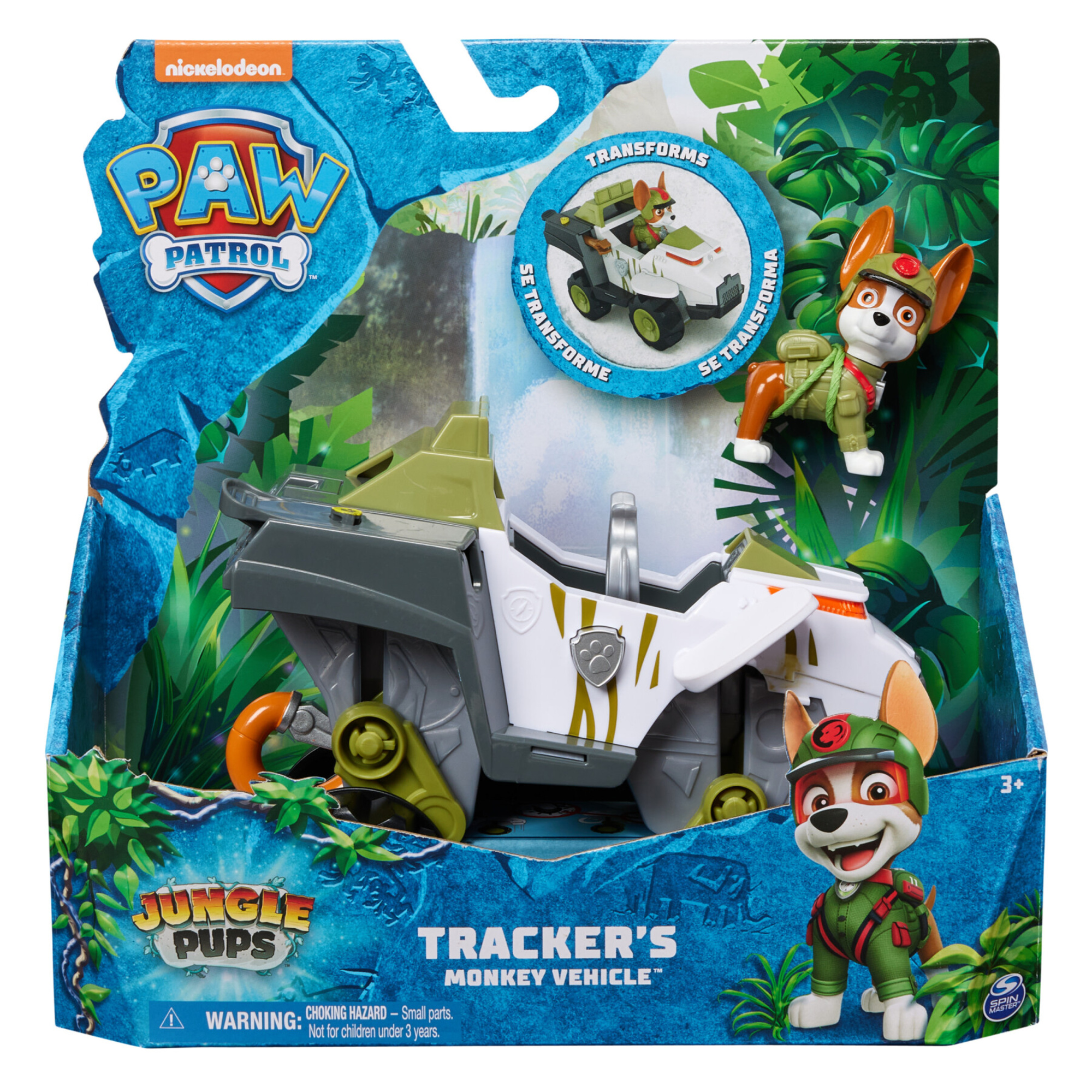 Paw patrol jungle pups, monkey vehicle di tracker, veicolo giocattolo con action figure da collezione dai 3 anni in su - Paw Patrol