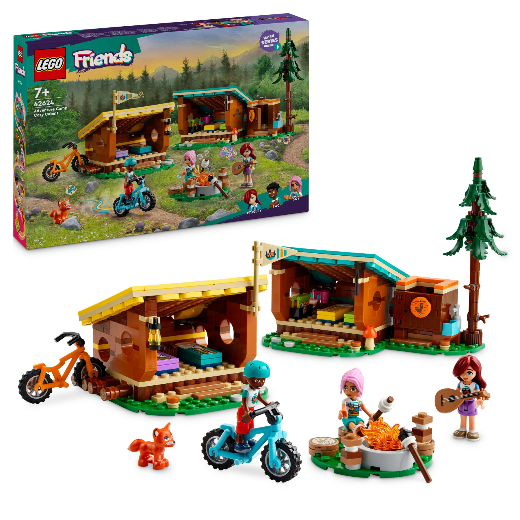 Lego friends 42624 cabine relax al campo avventure, giochi educativi per bambini 7+ anni, campeggio giocattolo da costruire - LEGO FRIENDS