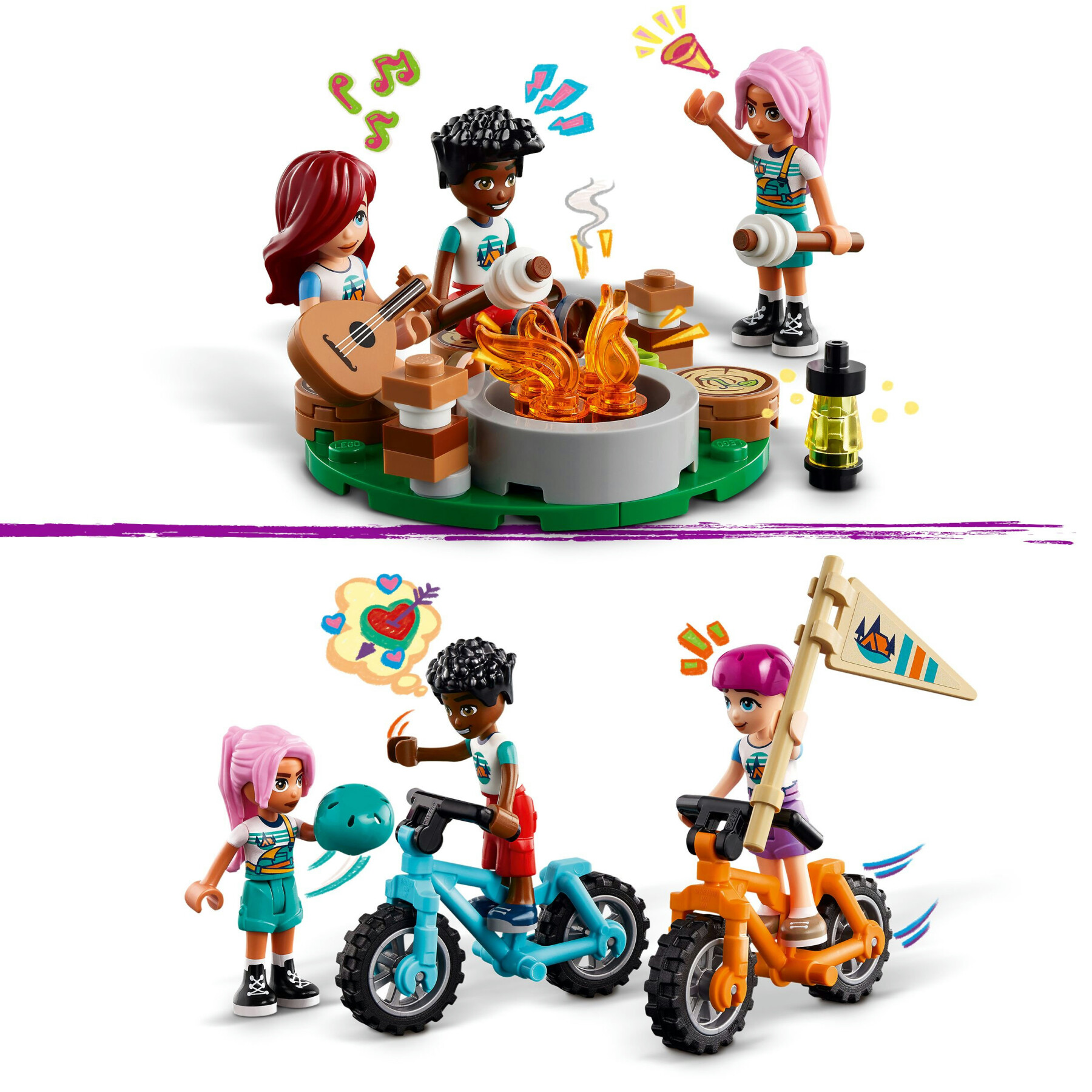 Lego friends 42624 cabine relax al campo avventure, giochi educativi per bambini 7+ anni, campeggio giocattolo da costruire - LEGO FRIENDS