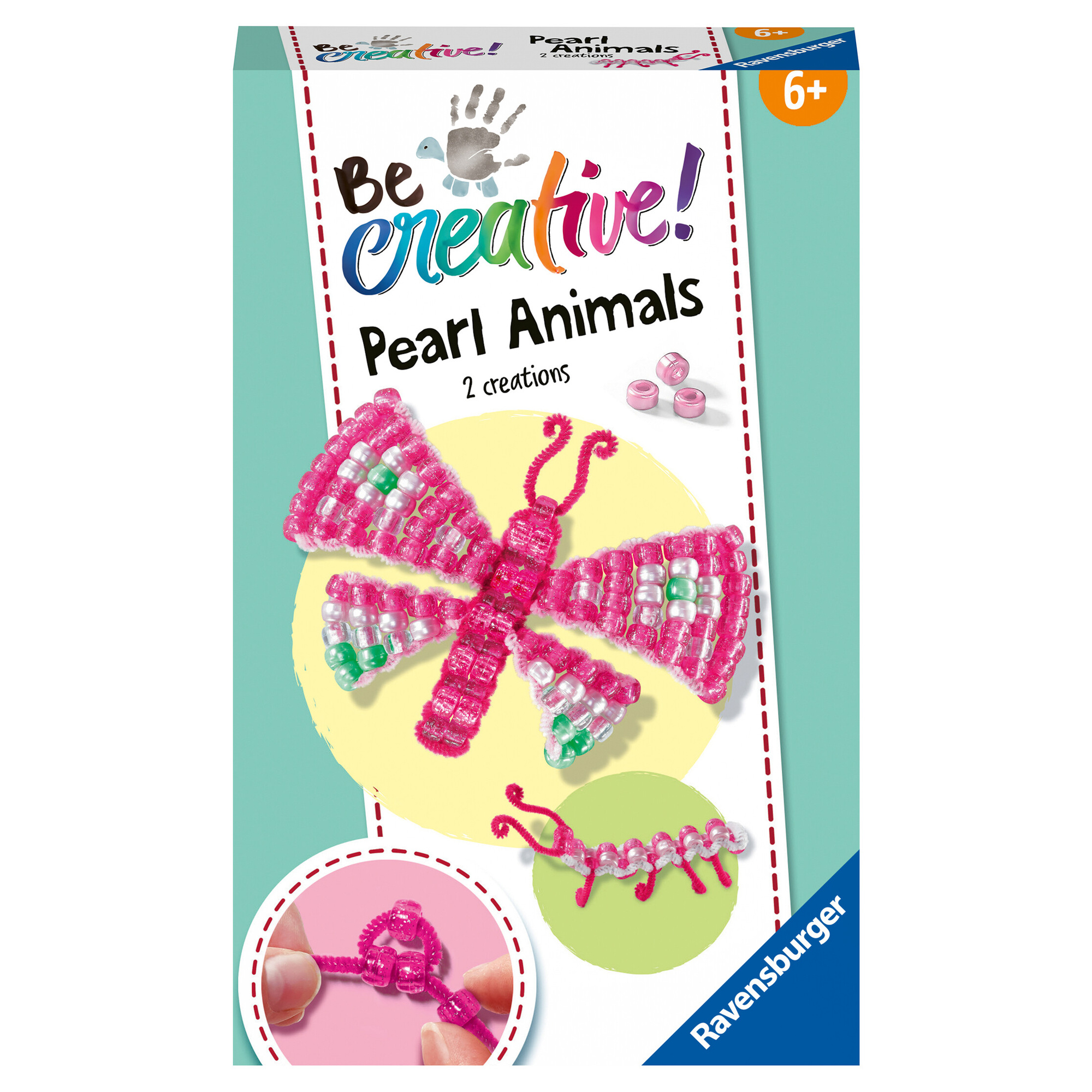 Ravensburger - be creative: animali di perline farfalla, bricolage 6+ - RAVENSBURGER