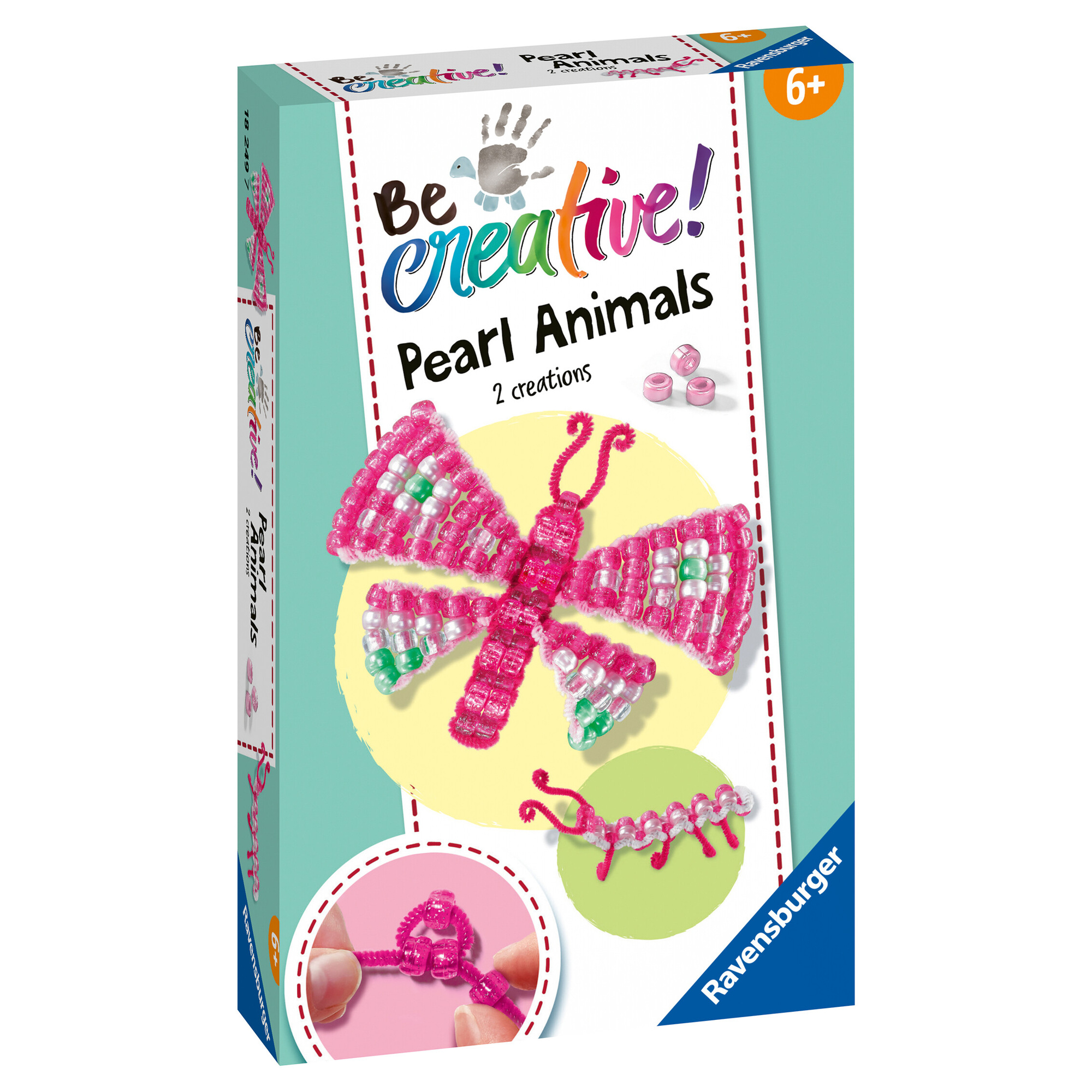 Ravensburger - be creative: animali di perline farfalla, bricolage 6+ - RAVENSBURGER