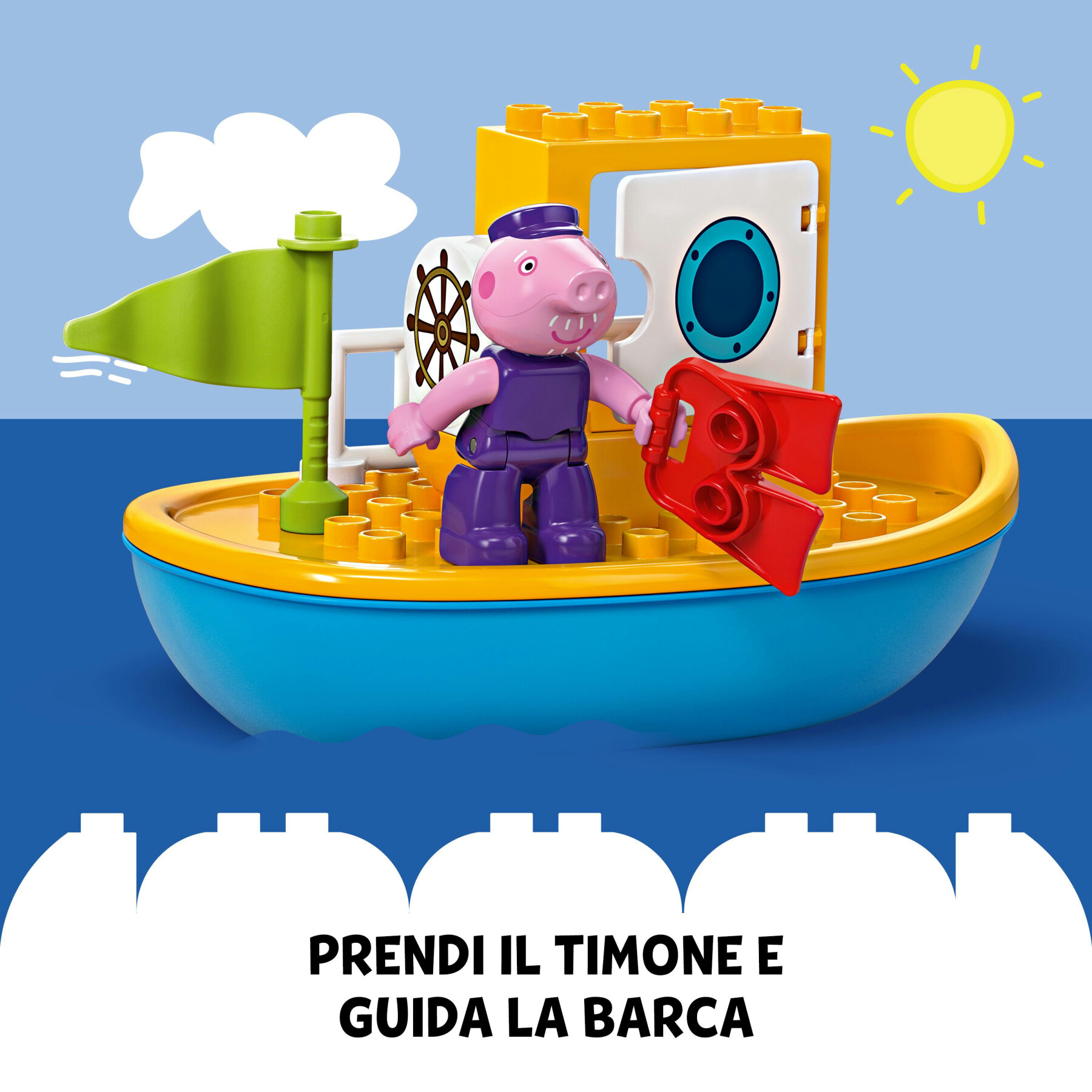 Lego duplo 10432 viaggio in barca di peppa pig, giochi educativi per bambini 2+ con 2 personaggi, idea regalo di compleanno - LEGO DUPLO, PEPPA PIG