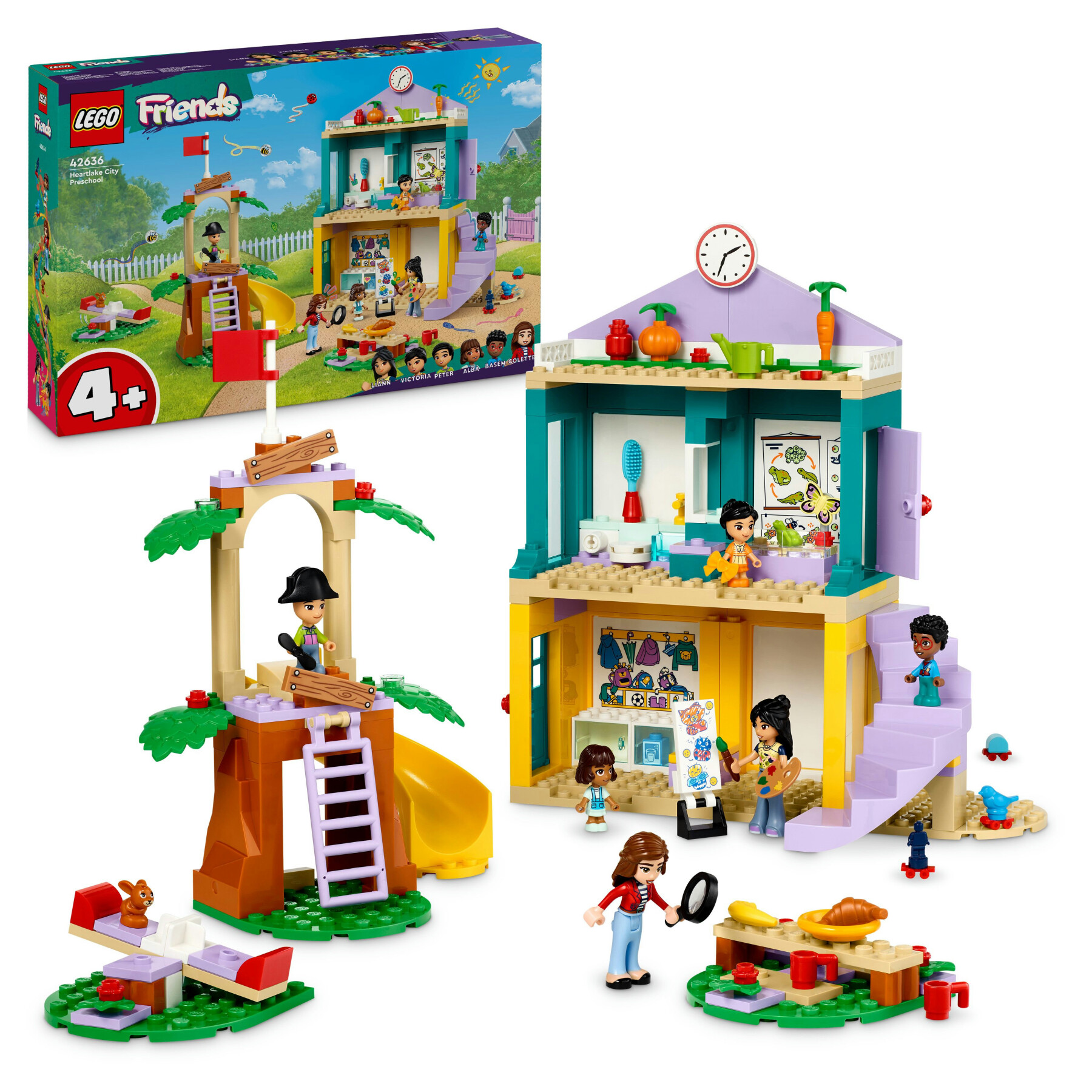 Lego friends 42636 l’asilo nido di heartlake city, giochi educativi per bambini 4+ con 6 personaggi e un coniglio, idea regalo - LEGO FRIENDS