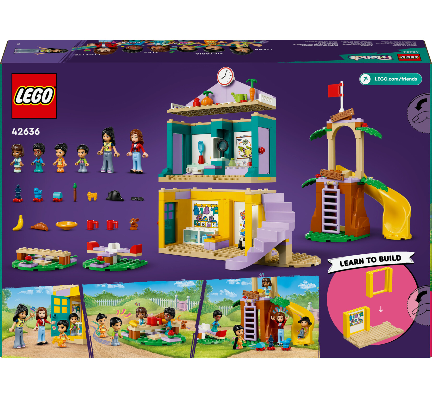 Lego friends 42636 l’asilo nido di heartlake city, giochi educativi per bambini 4+ con 6 personaggi e un coniglio, idea regalo - LEGO FRIENDS