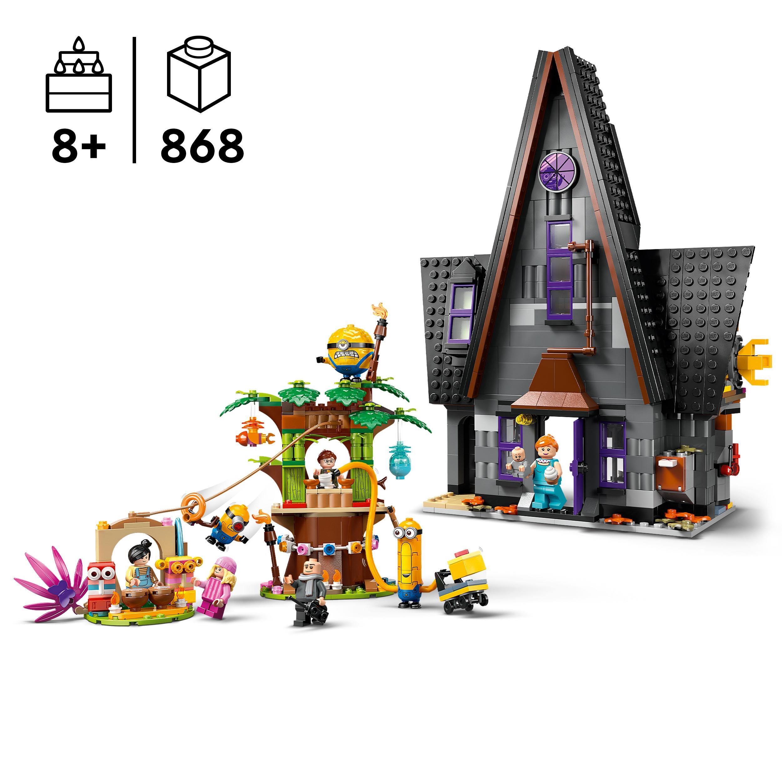 Lego cattivissimo me 75583 i minions e la villa della famiglia di gru con 2 case giocattolo da costruire per bambini 8+ - MINIONS, Lego