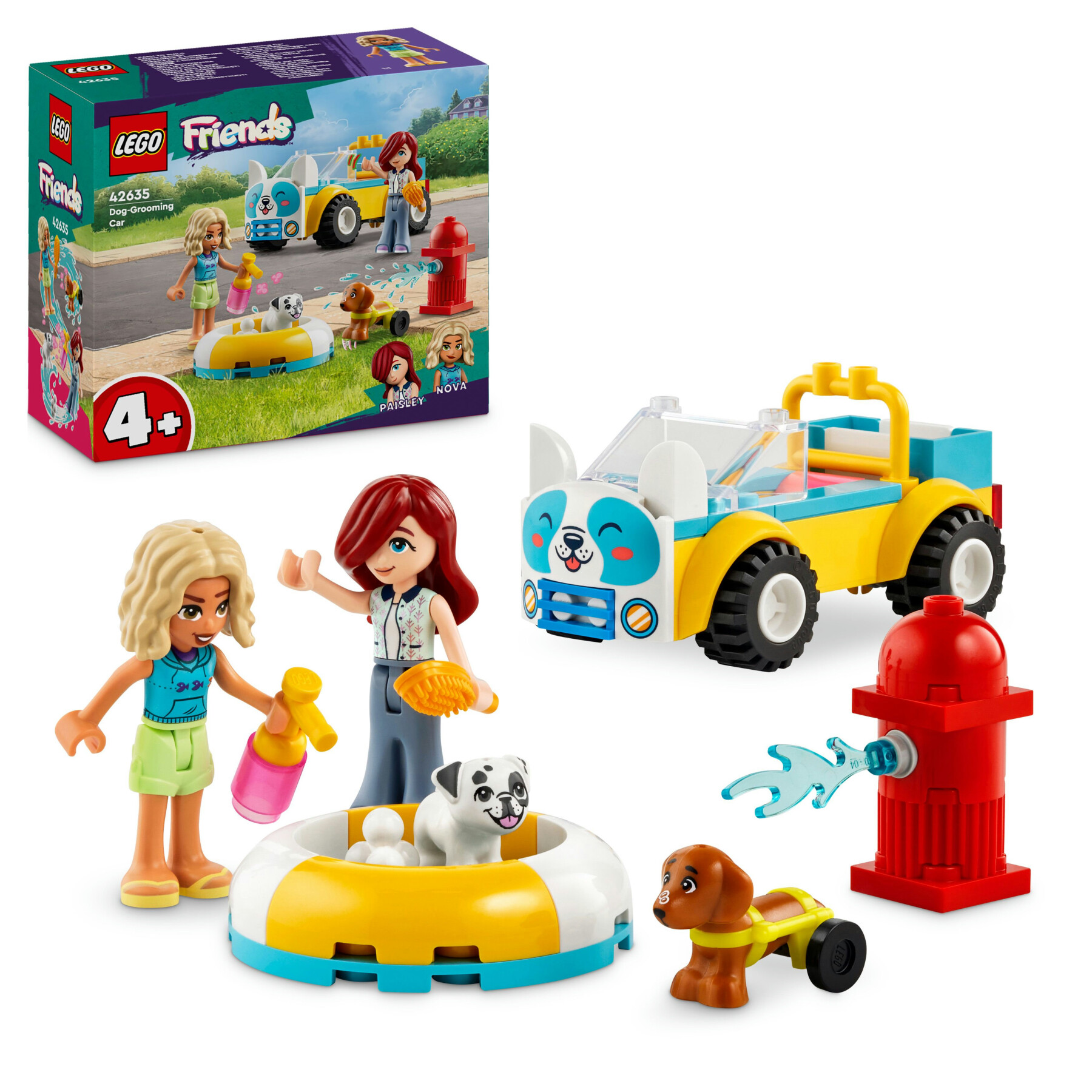 Lego friends 42635 auto per la toelettatura dei cani, macchina giocattolo, 2 personaggi e 2 cuccioli, giochi per bambini 4+ - LEGO FRIENDS