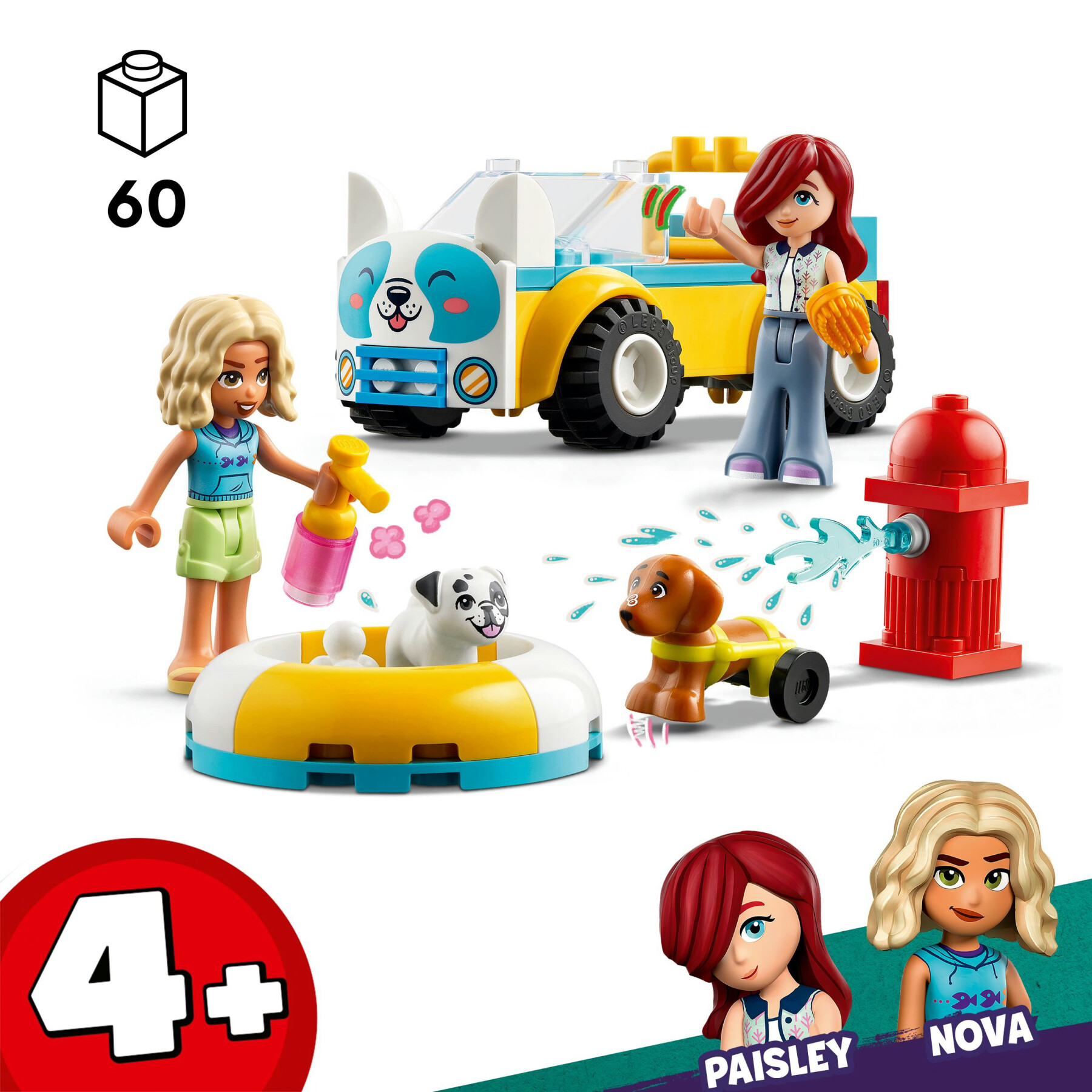 Lego friends 42635 auto per la toelettatura dei cani, macchina giocattolo, 2 personaggi e 2 cuccioli, giochi per bambini 4+ - LEGO FRIENDS