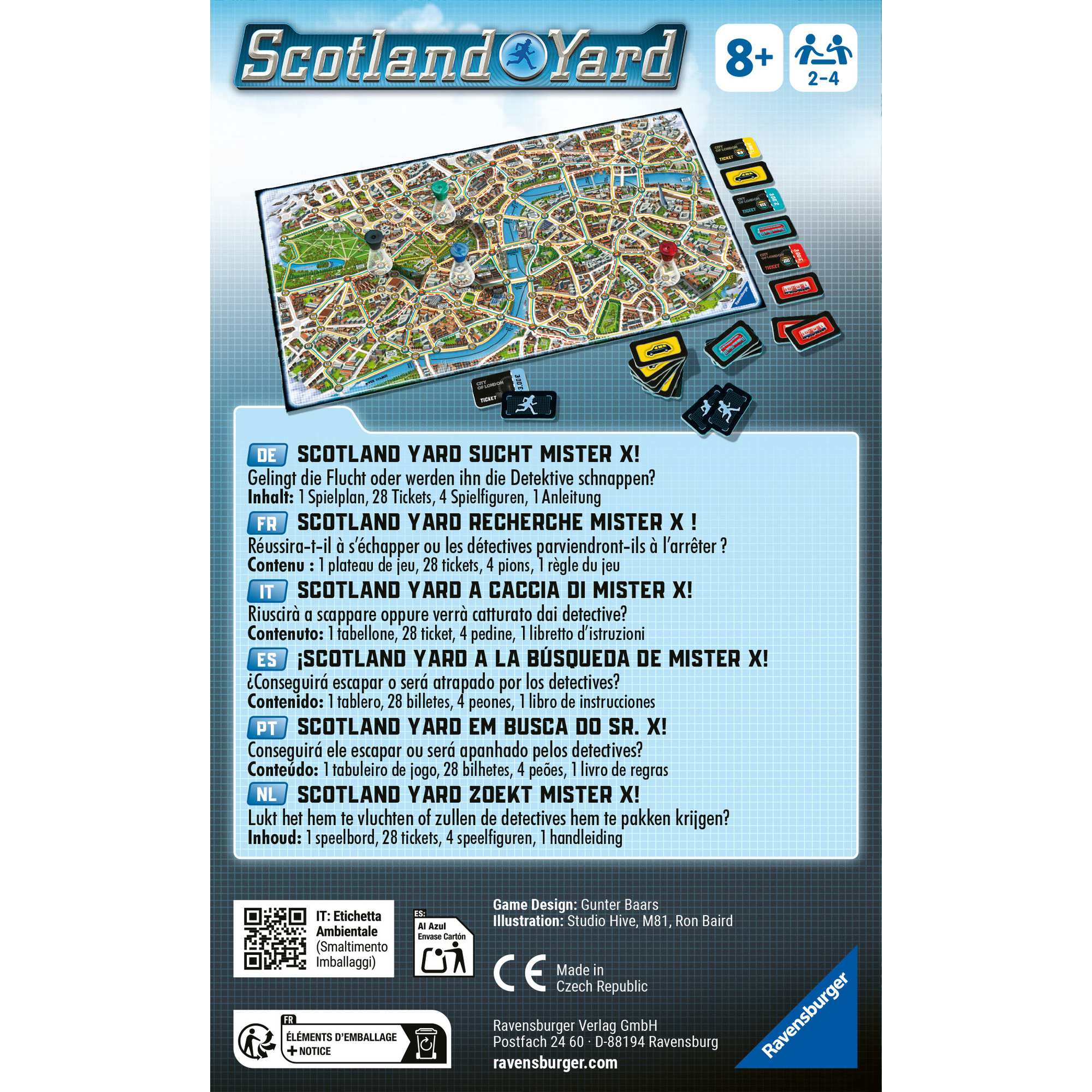 Ravensburger - scotland yard refresh bag, gioco tascabile, 2- 5 giocatori, 6+ anni - RAVENSBURGER