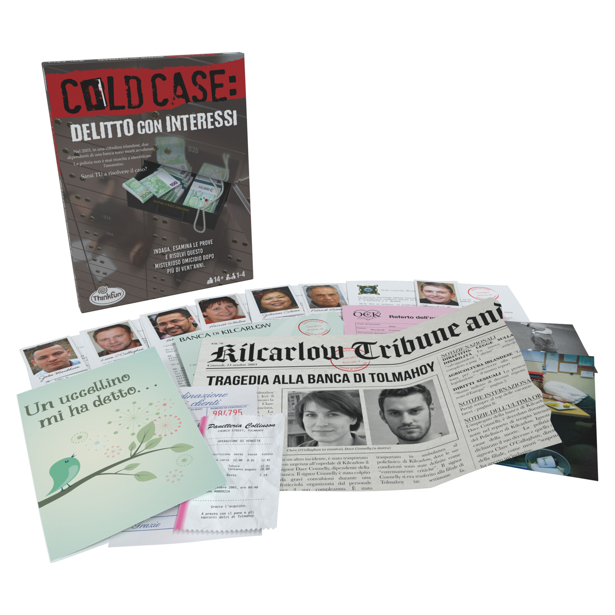 Thinkfun - cold case 3: delitto con interessi, gioco di logica e indagine per adulti, 1-4 giocatori, età 14+ anni - THINKFUN