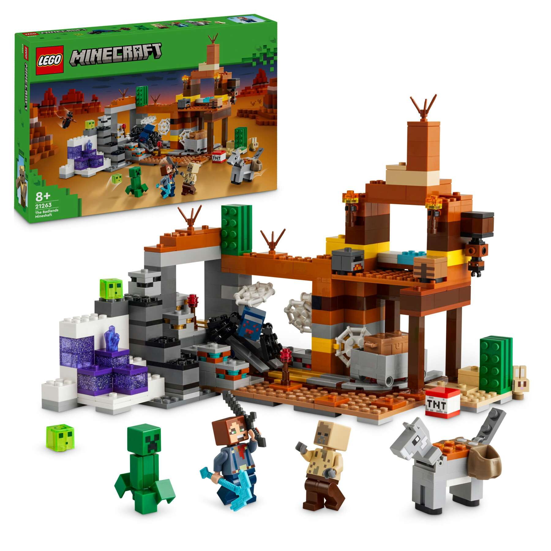 Lego minecraft 21263 la miniera delle badlands, modellino da costruire di bioma con personaggi, giochi creativi per bambini 8+ - MINECRAFT