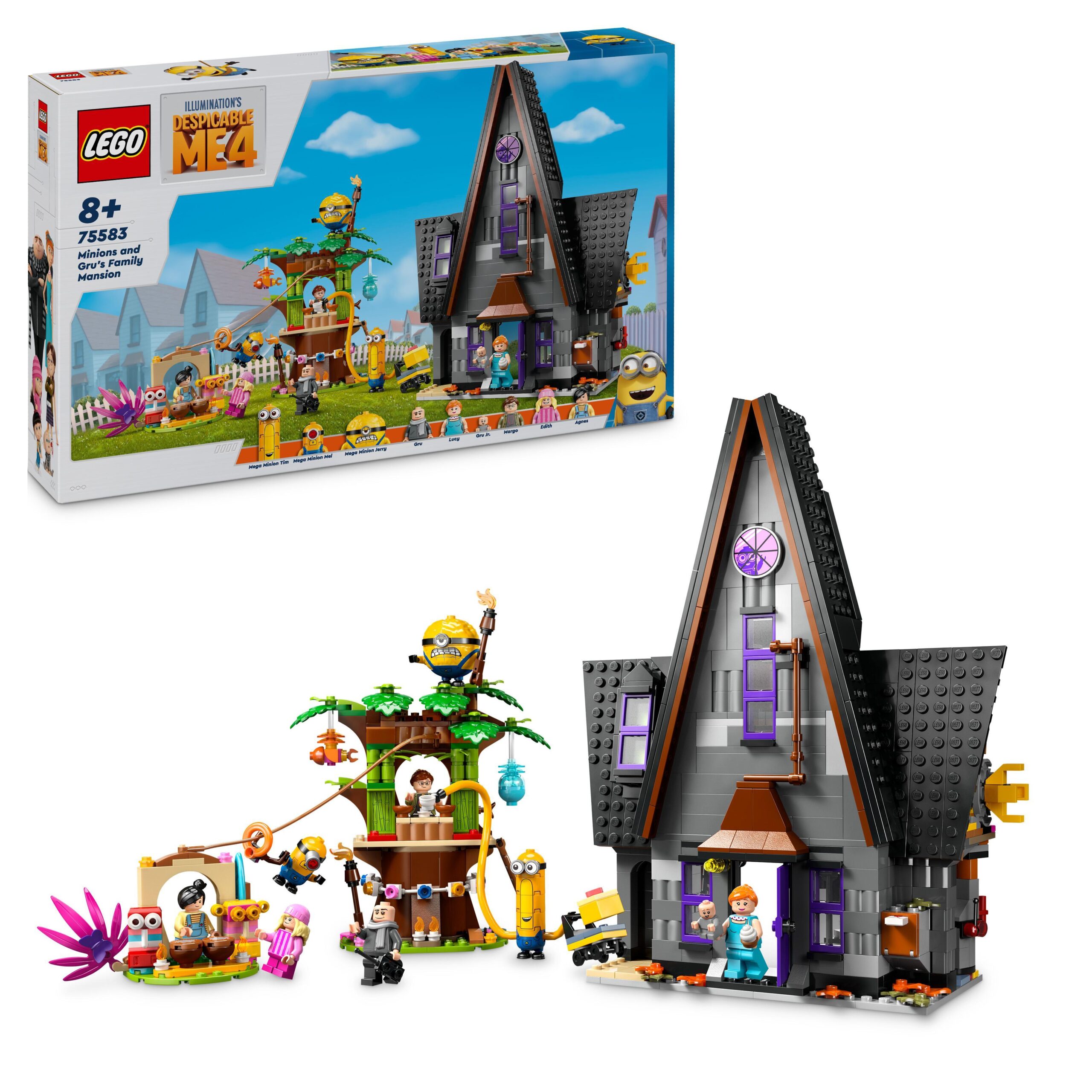 Lego cattivissimo me 75583 i minions e la villa della famiglia di gru con 2 case giocattolo da costruire per bambini 8+ - MINIONS, Lego