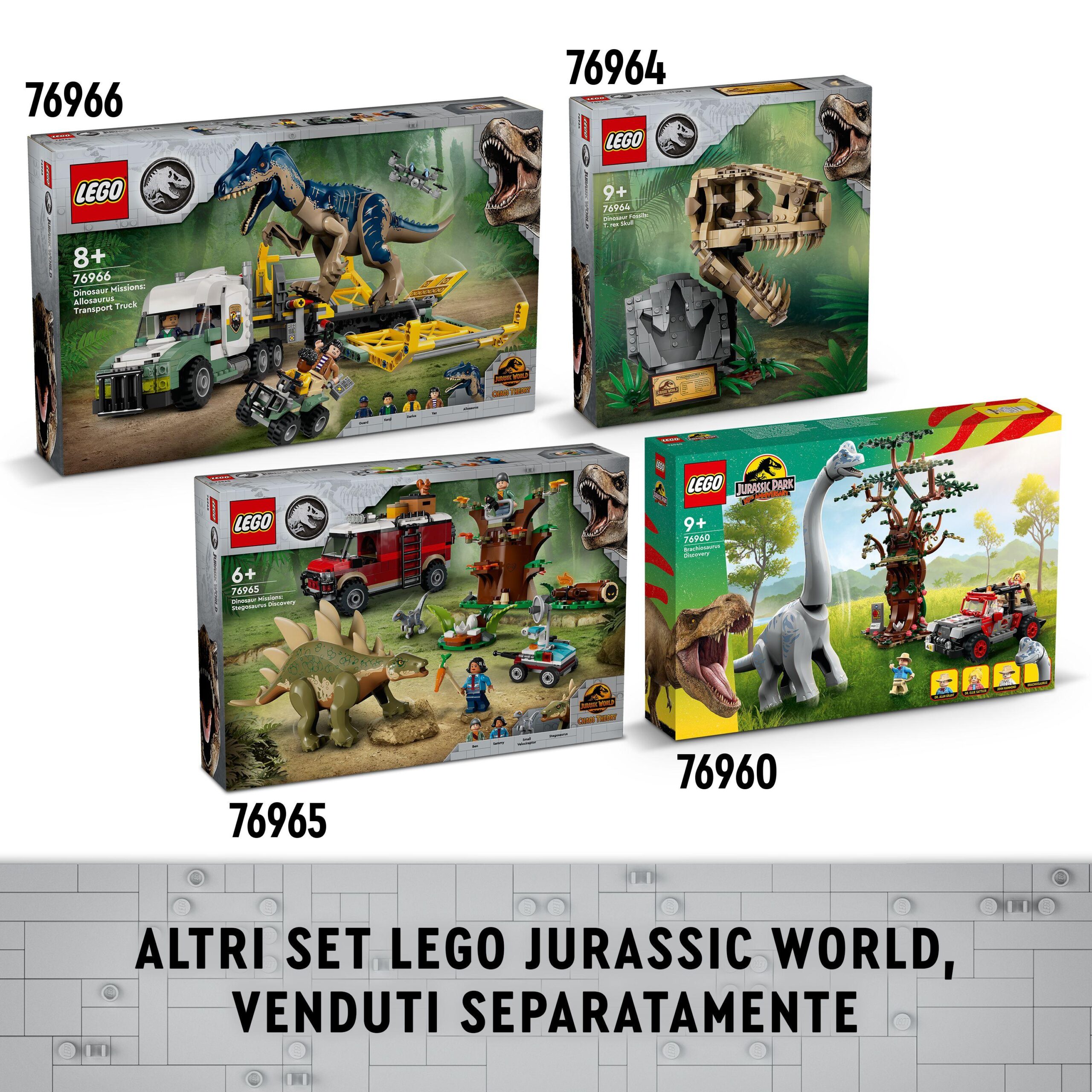 Lego jurassic world 76966 missione dinosauro: camion di trasporto dell’allosauro, giocattolo con veicolo, giochi bambini 8+ - LEGO JURASSIC PARK/W