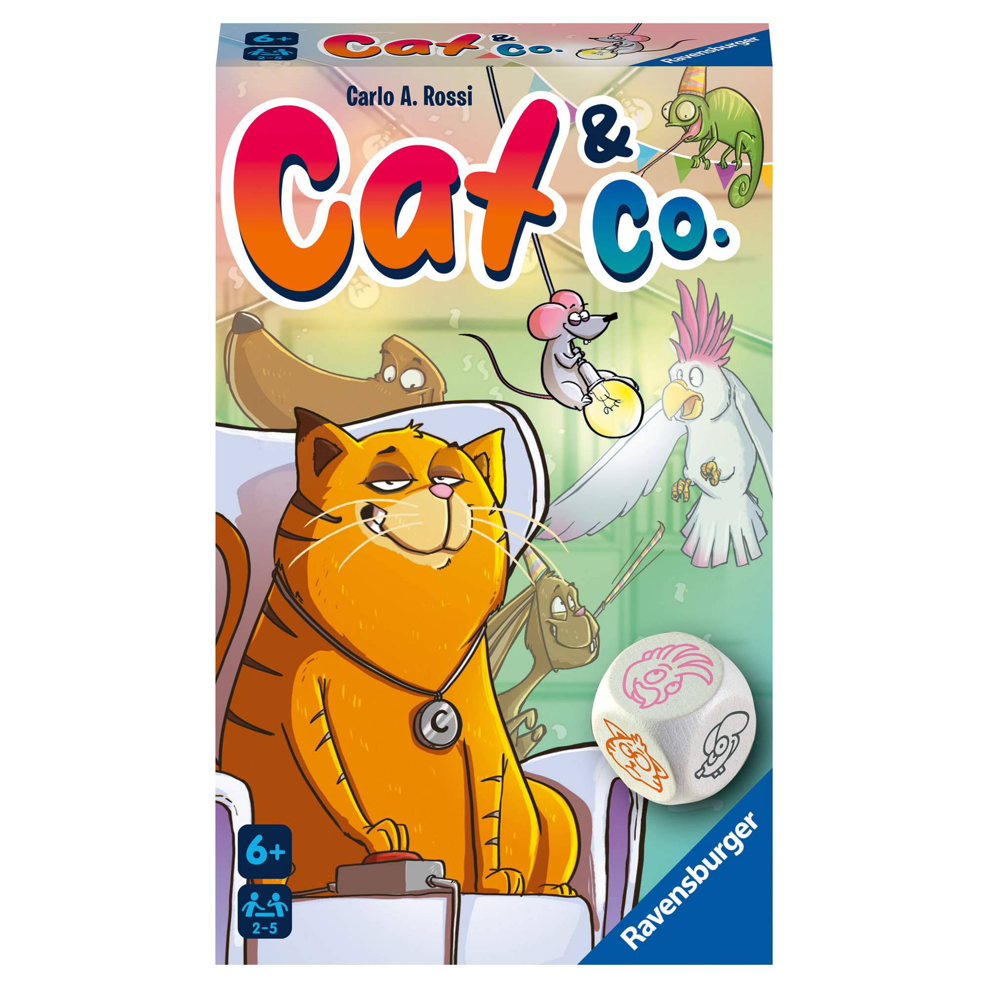 Ravensburger - cat&co, gioco tascabile, 2-5 giocatori, 6+ anni - 