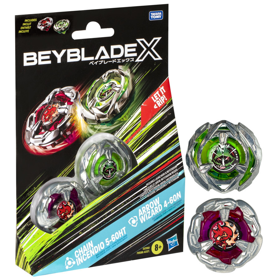 Hasbro beyblade x, dual pack, assortimento di 2 trottole beyblade - BEYBLADE