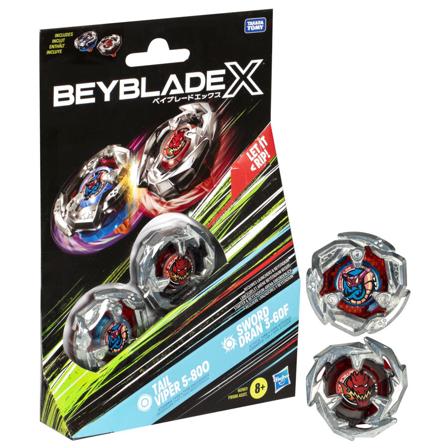 Hasbro beyblade x, dual pack, assortimento di 2 trottole beyblade - BEYBLADE