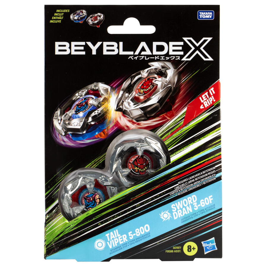 Hasbro beyblade x, dual pack, assortimento di 2 trottole beyblade - BEYBLADE