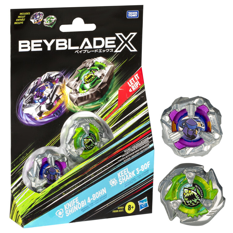 Hasbro beyblade x, dual pack, assortimento di 2 trottole beyblade - BEYBLADE