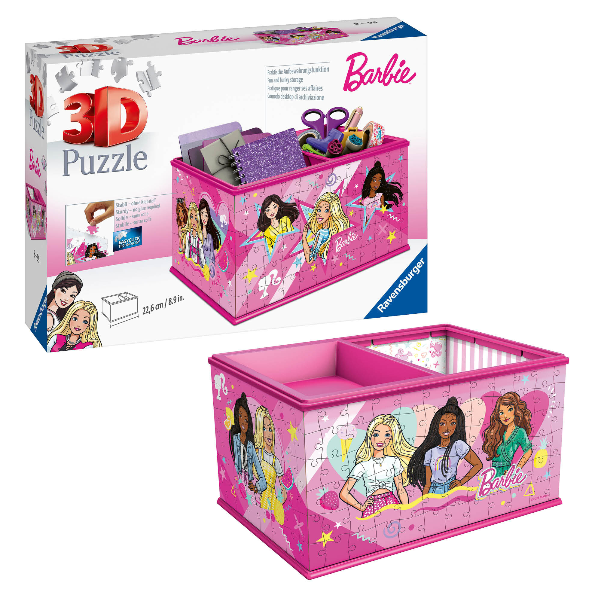 Ravensburger - 3d puzzle barbie storage box, 216 pezzi, include accessori, 8+ anni - RAVENSBURGER 3D PUZZLE