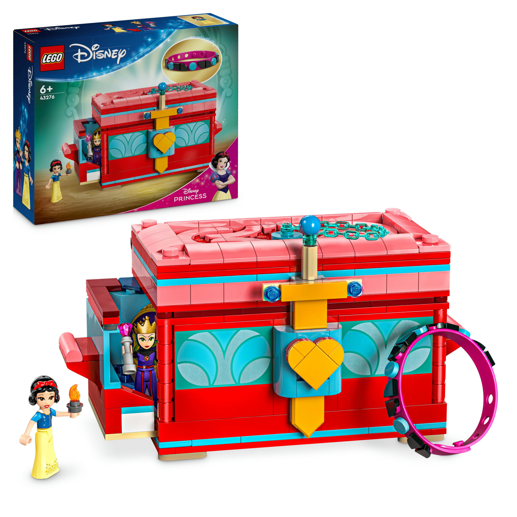 Lego ǀ disney 43276 portagioie di biancaneve giocattolo, giochi per bambini 6+ con braccialetto principesse personalizzabile - LEGO DISNEY PRINCESS