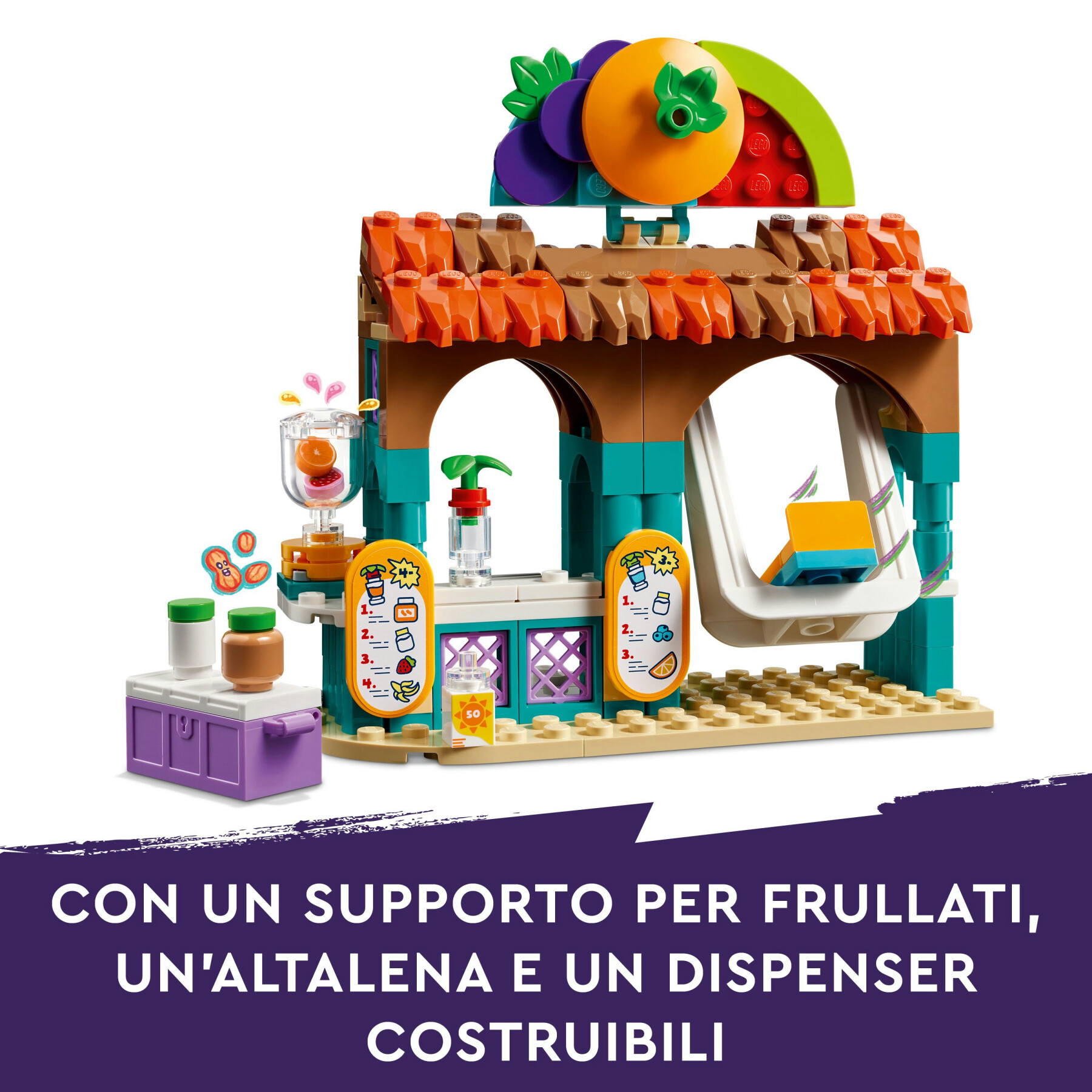 Lego friends 42625 bancarella dei frullati sulla spiaggia, giochi per bambini 6+ con 2 mini bamboline, buggy e cibo giocattolo - LEGO FRIENDS