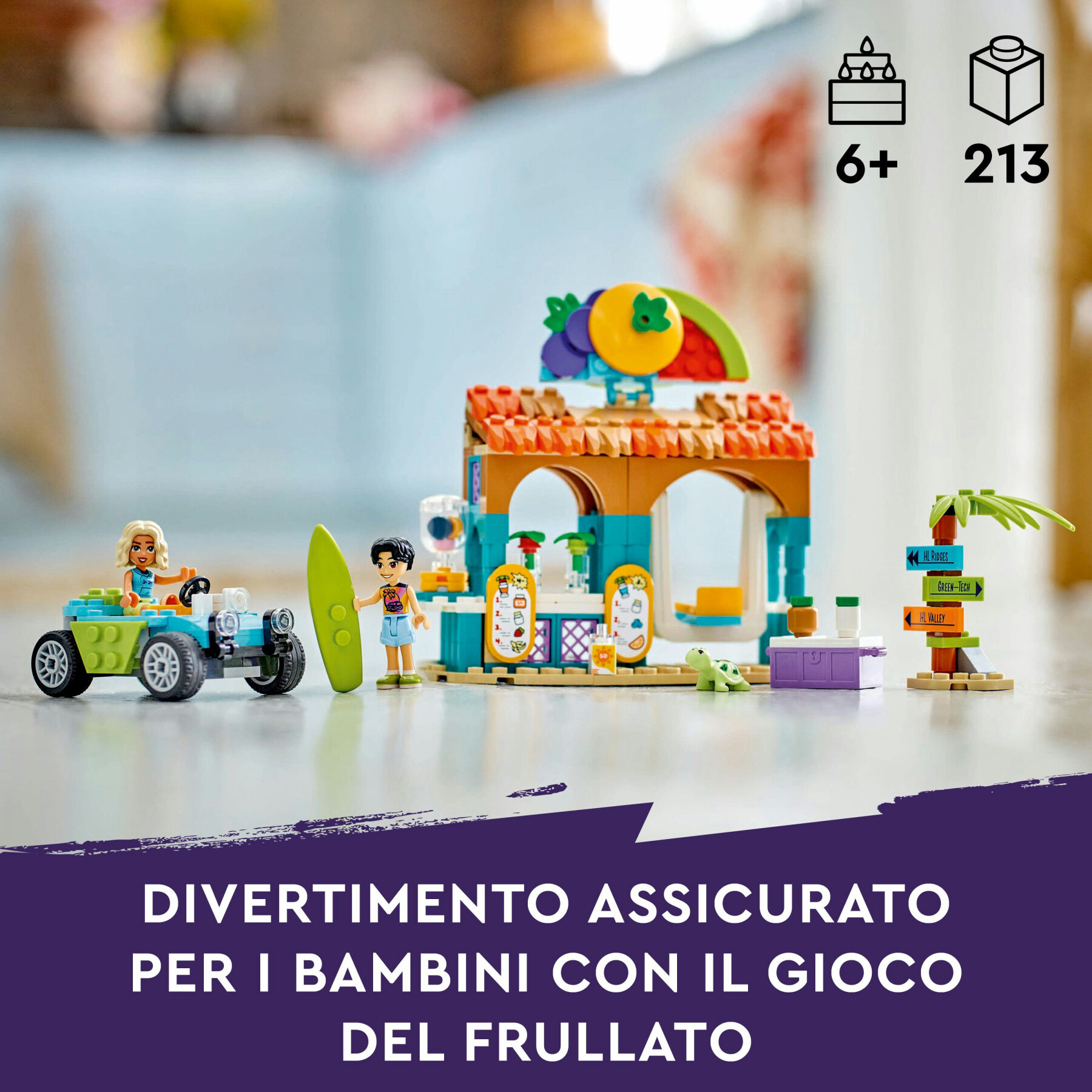 Lego friends 42625 bancarella dei frullati sulla spiaggia, giochi per bambini 6+ con 2 mini bamboline, buggy e cibo giocattolo - LEGO FRIENDS