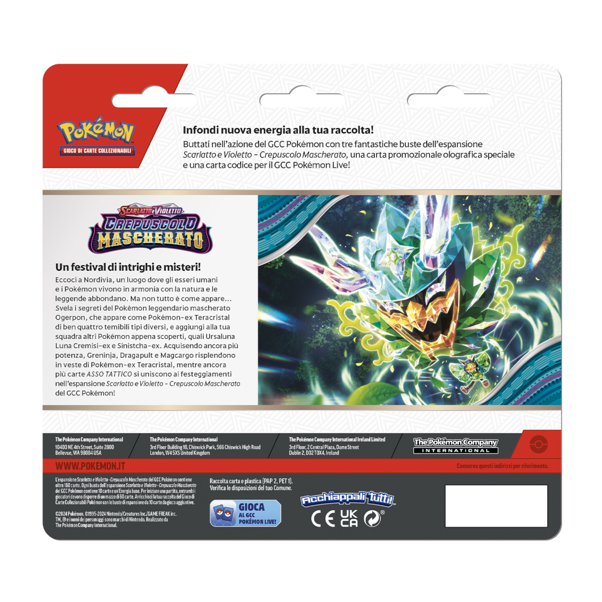 Pokemon scarlatto e violetto - crepuscolo mascherato 3pack blister - POKEMON