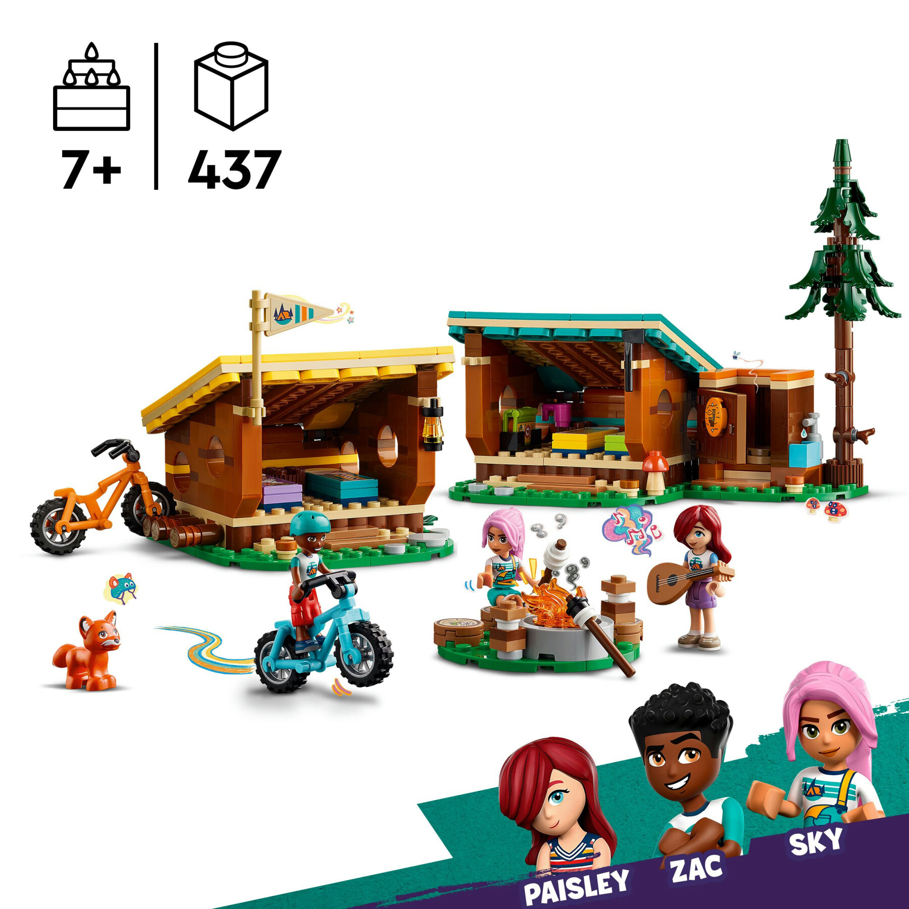 Lego friends 42624 cabine relax al campo avventure, giochi educativi per bambini 7+ anni, campeggio giocattolo da costruire - LEGO FRIENDS