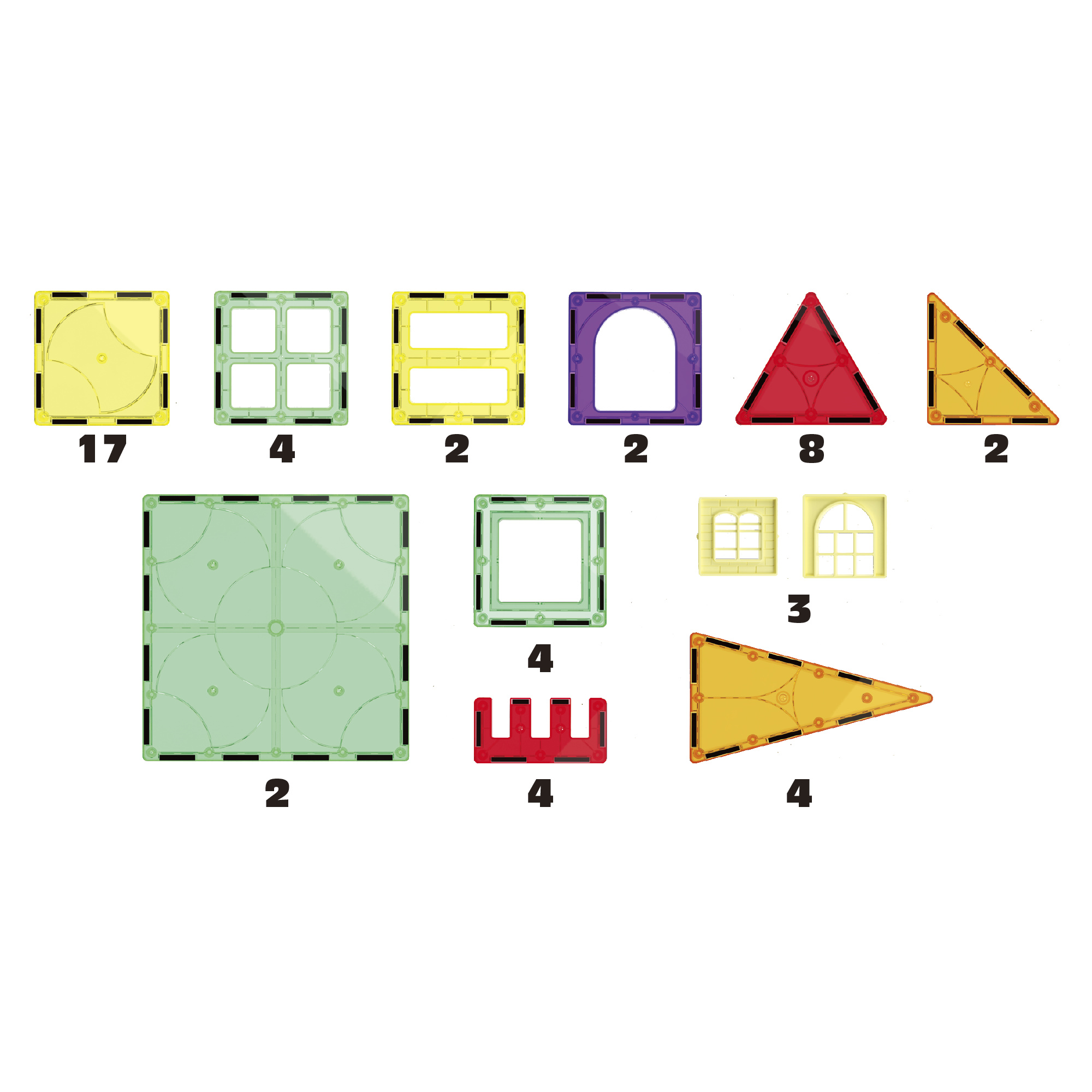 Costruzioni magnetiche per bambini - 52 piastrelle magnetiche - ZIG ZAG