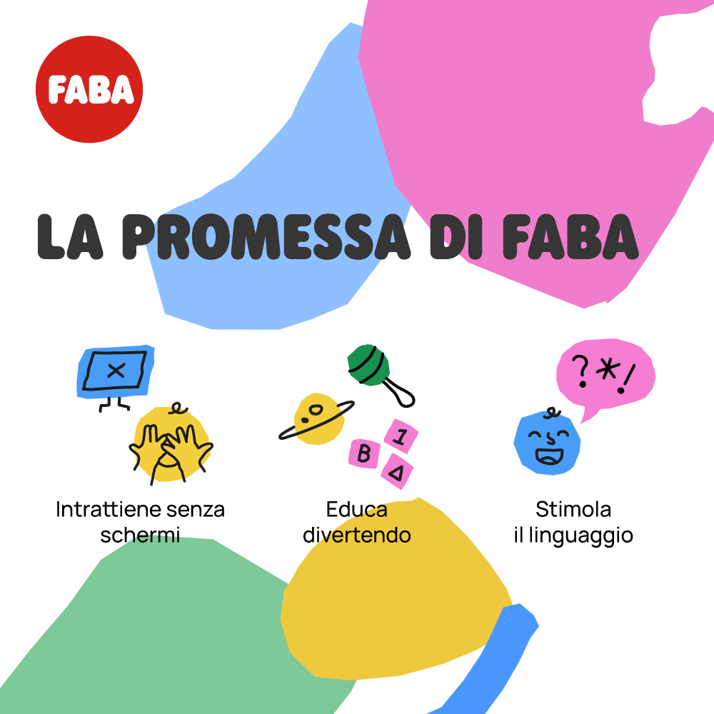 Raccontastorie interattivo faba +, cassa audio con personaggio sonoro fabame - FABA