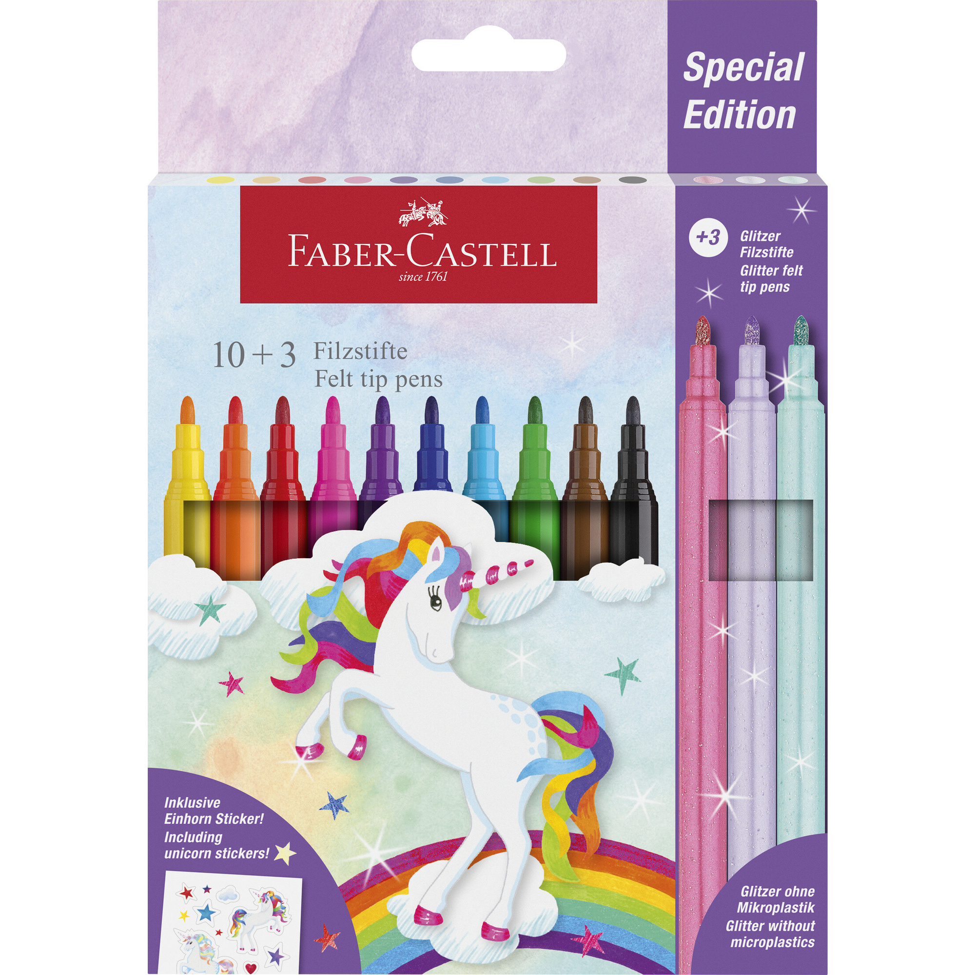 Pennarello superlavabile unicorno -  10+3 -  inclusi stickers - 