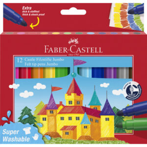 Astuccio cartone con 12 pennarelli jumbo superlavabili - FABER-CASTELL