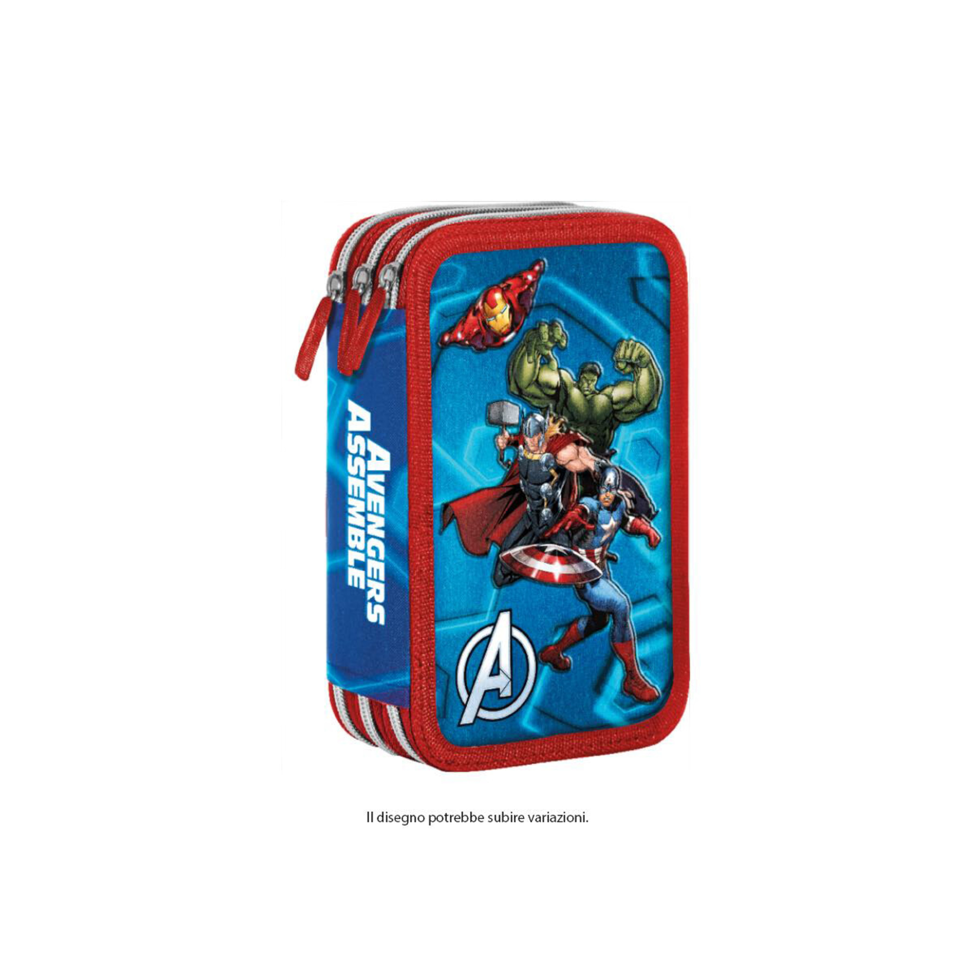 Astuccio 3 zip con l'immagine degli avengers, caricamento giotto turbocolor - Avengers
