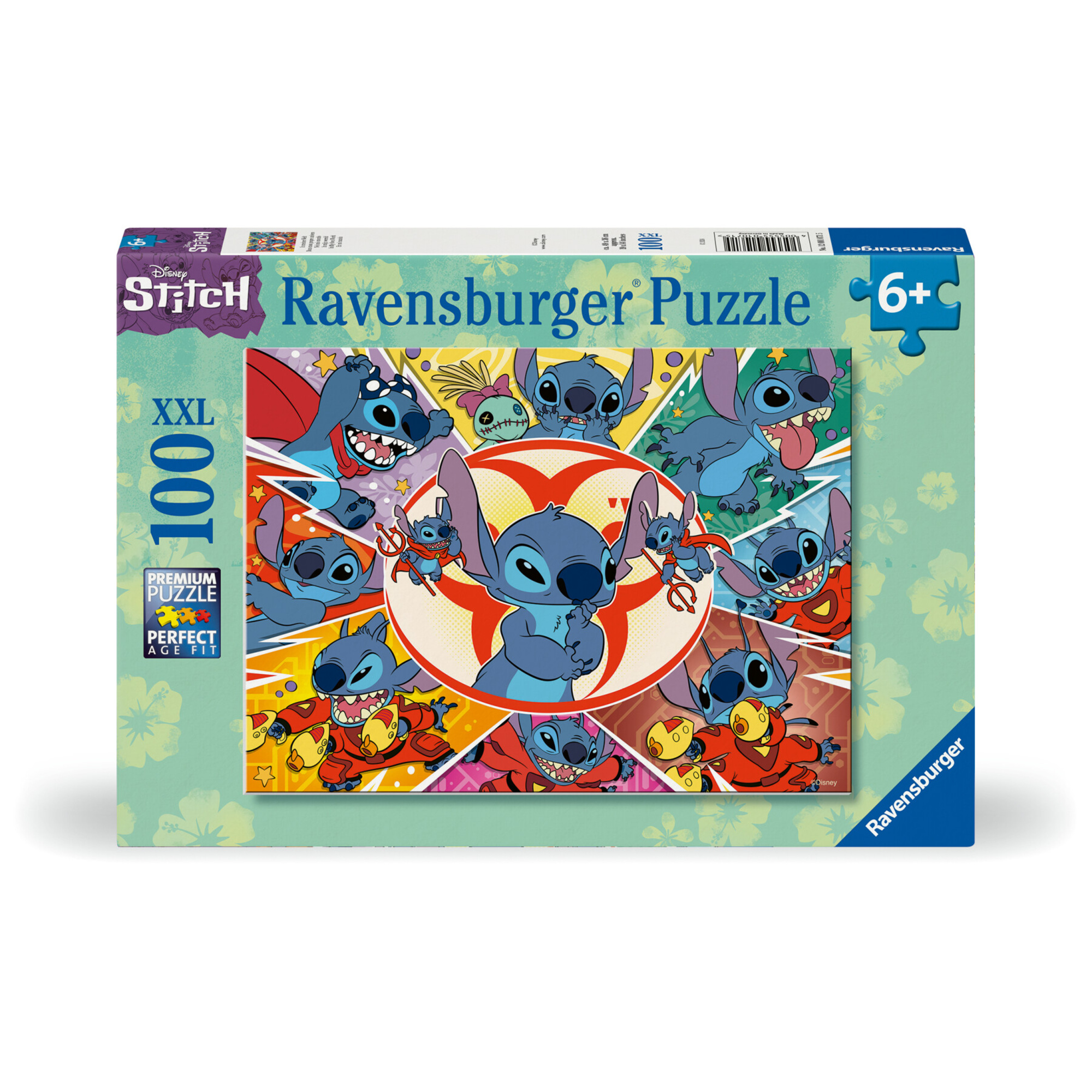 Ravensburger - puzzle disney stitch - 100 pezzi xxl - età raccomandata 6+ anni - RAVENSBURGER, Disney Stitch