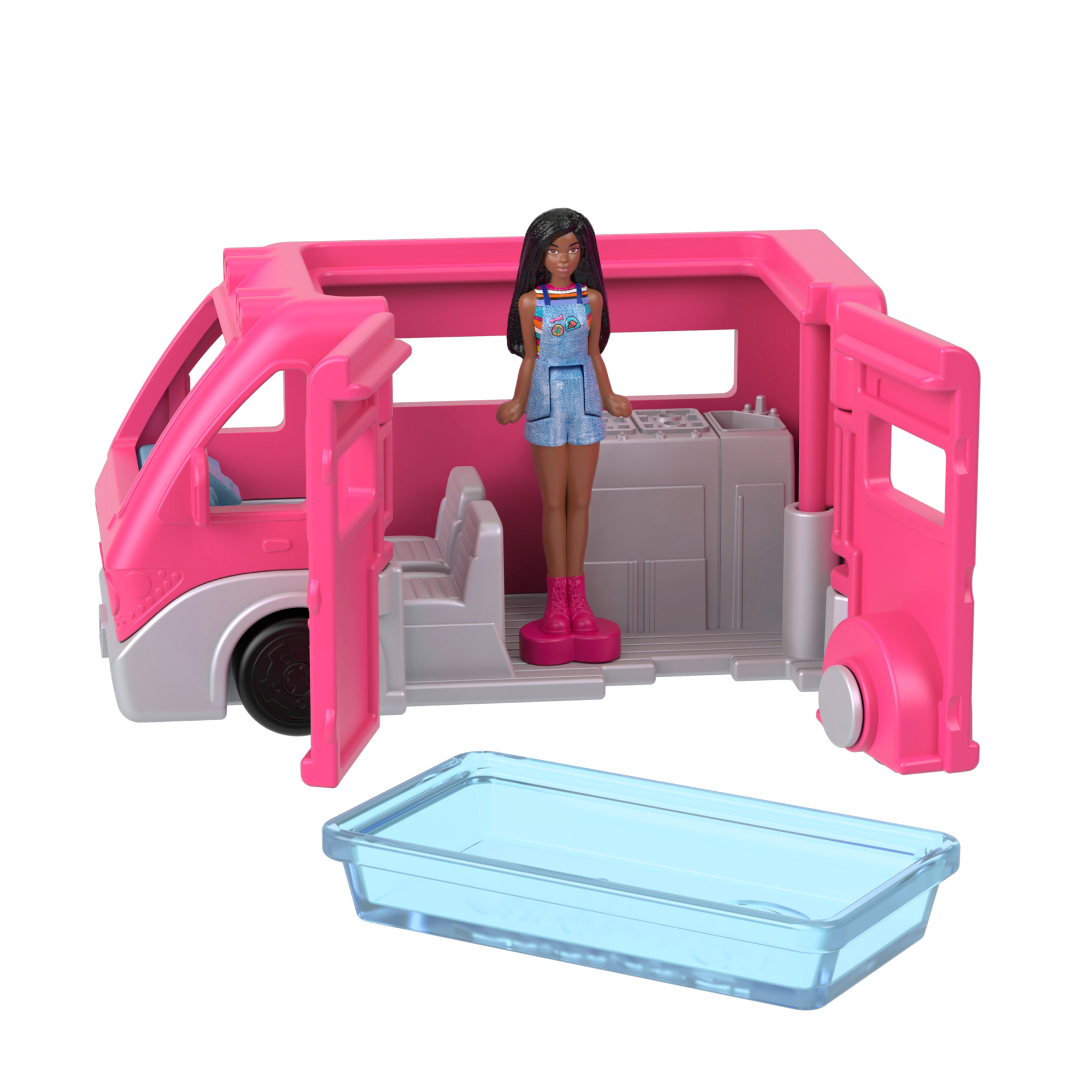Mini barbieland - camper dei sogn - set con mini veicolo e bambola con sorpresa cambia colore in acqua - Barbie