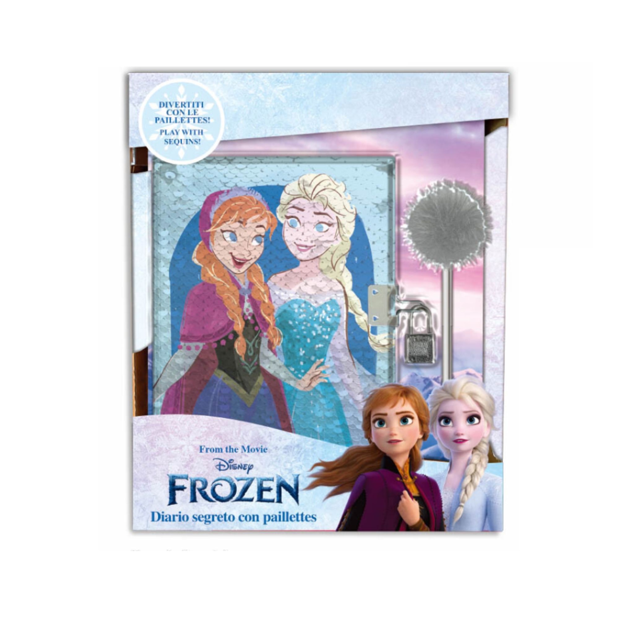 Diario segreto di frozen con pailettese reversibili e lucchetto - Frozen
