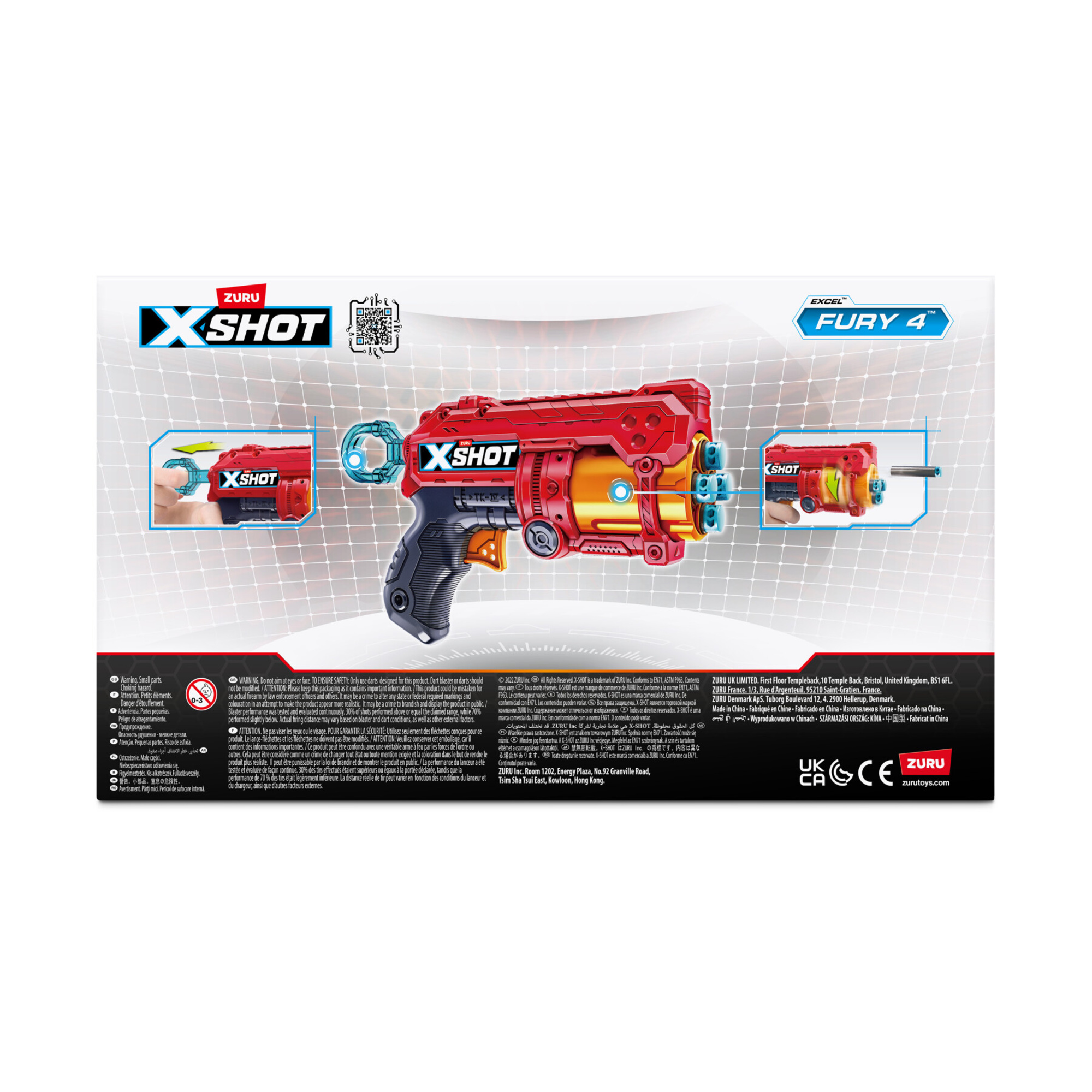 Xshot excel fury 4 blaster 16x freccette in schiuma con tecnologia air pocket - 