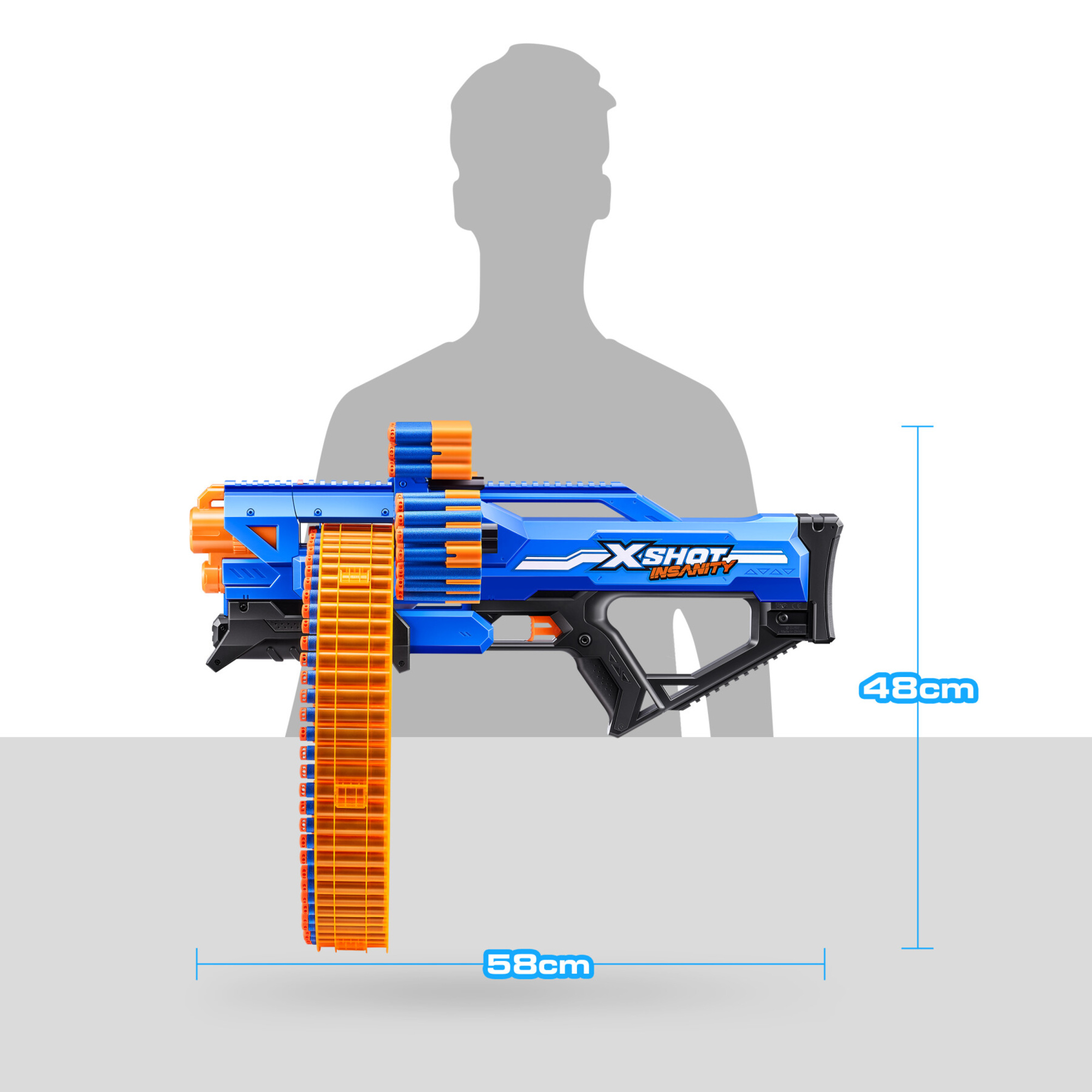 Xshot insanity mad mega barrel (72 freccette) di zuru - 