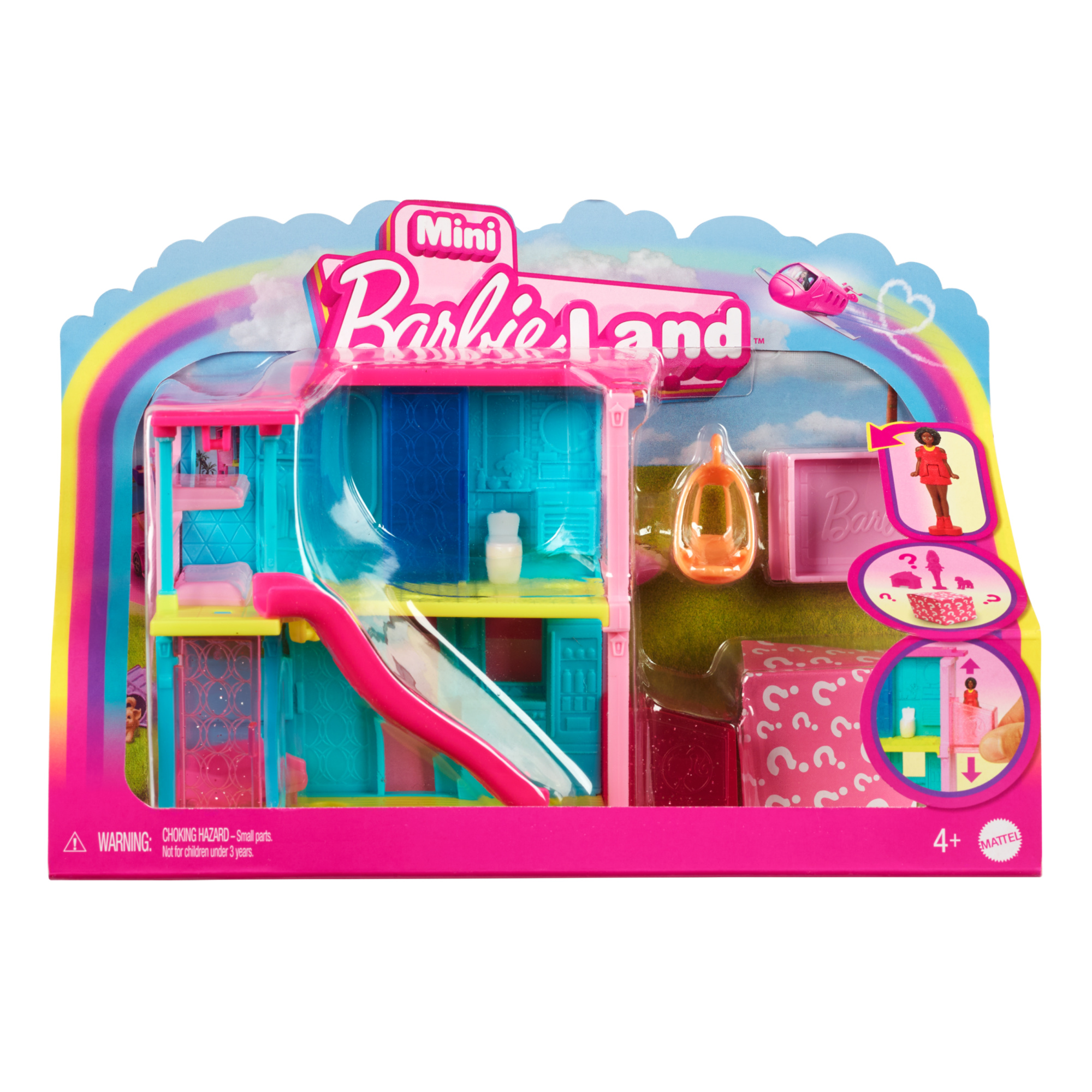 Mini barbieland - casa dei sogni 2 - playset con bambola barbie a sorpresa, mobili e accessori inclusi - Barbie