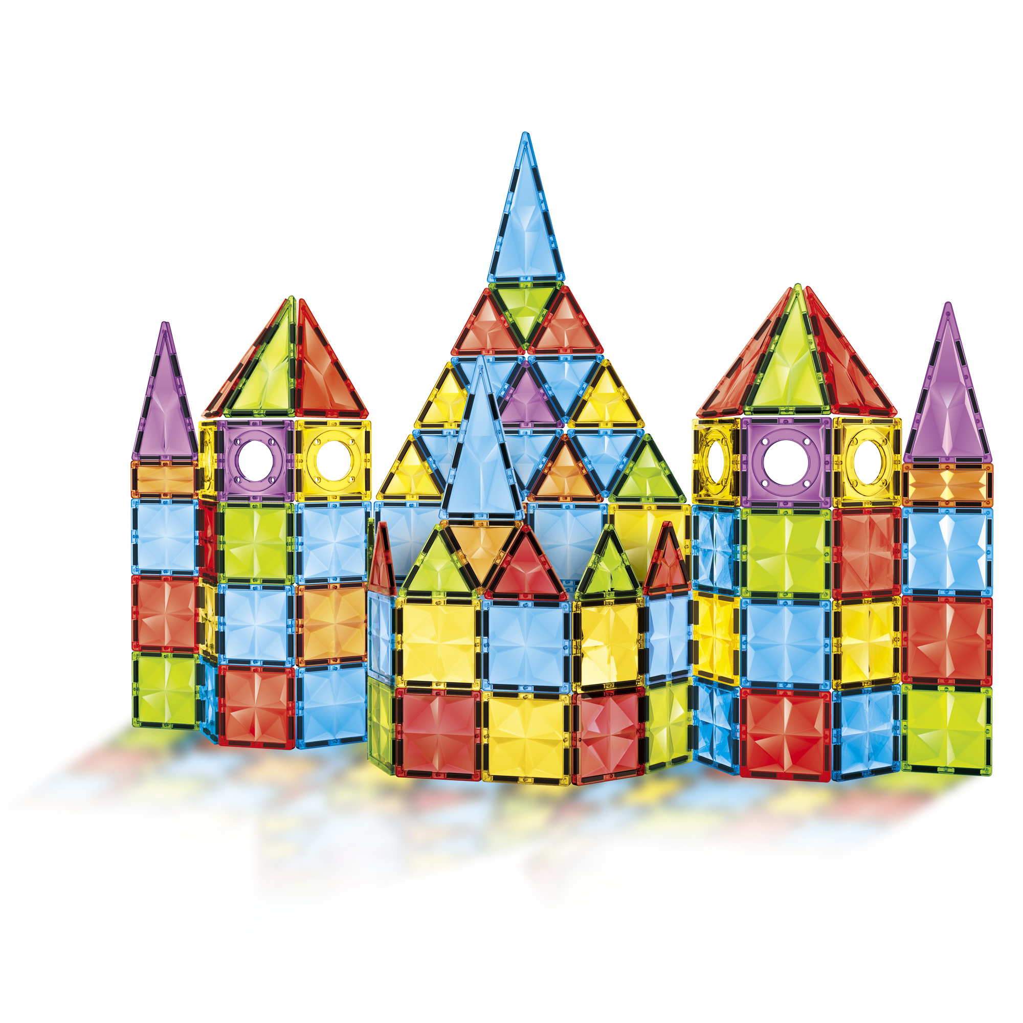 Costruzioni magnetiche per bambini - 100 piastrelle magnetiche - ZIG ZAG