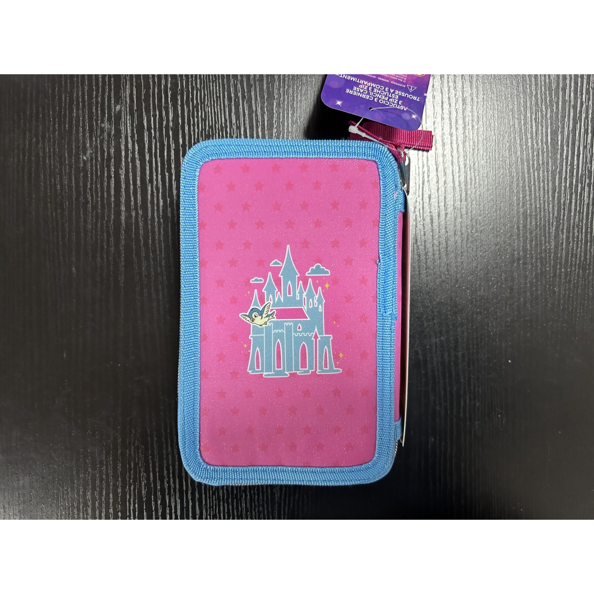 Astuccio 3 zip con l'immagine di principesse, caricamento giotto turbocolor - DISNEY PRINCESS