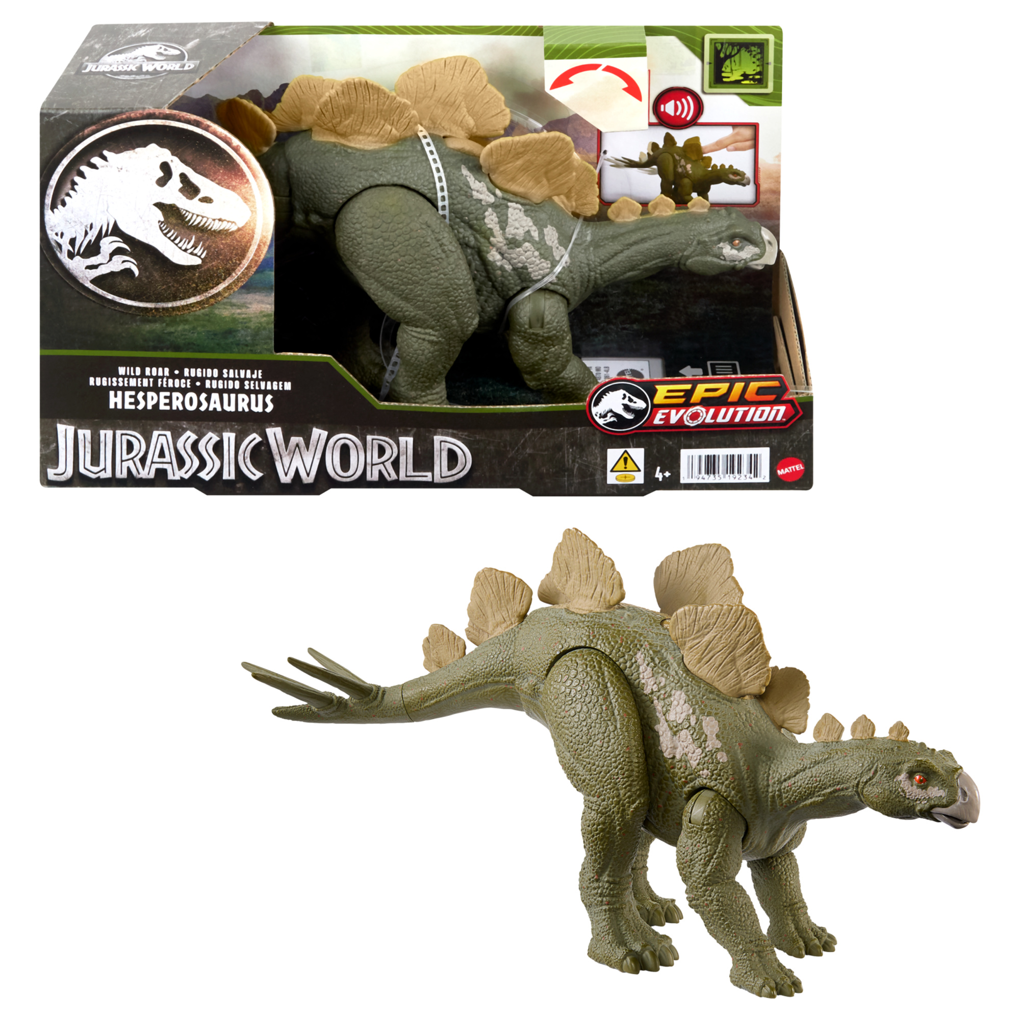 Mattel jurassic world - hesperosauro ruggito selvaggio - Jurassic World