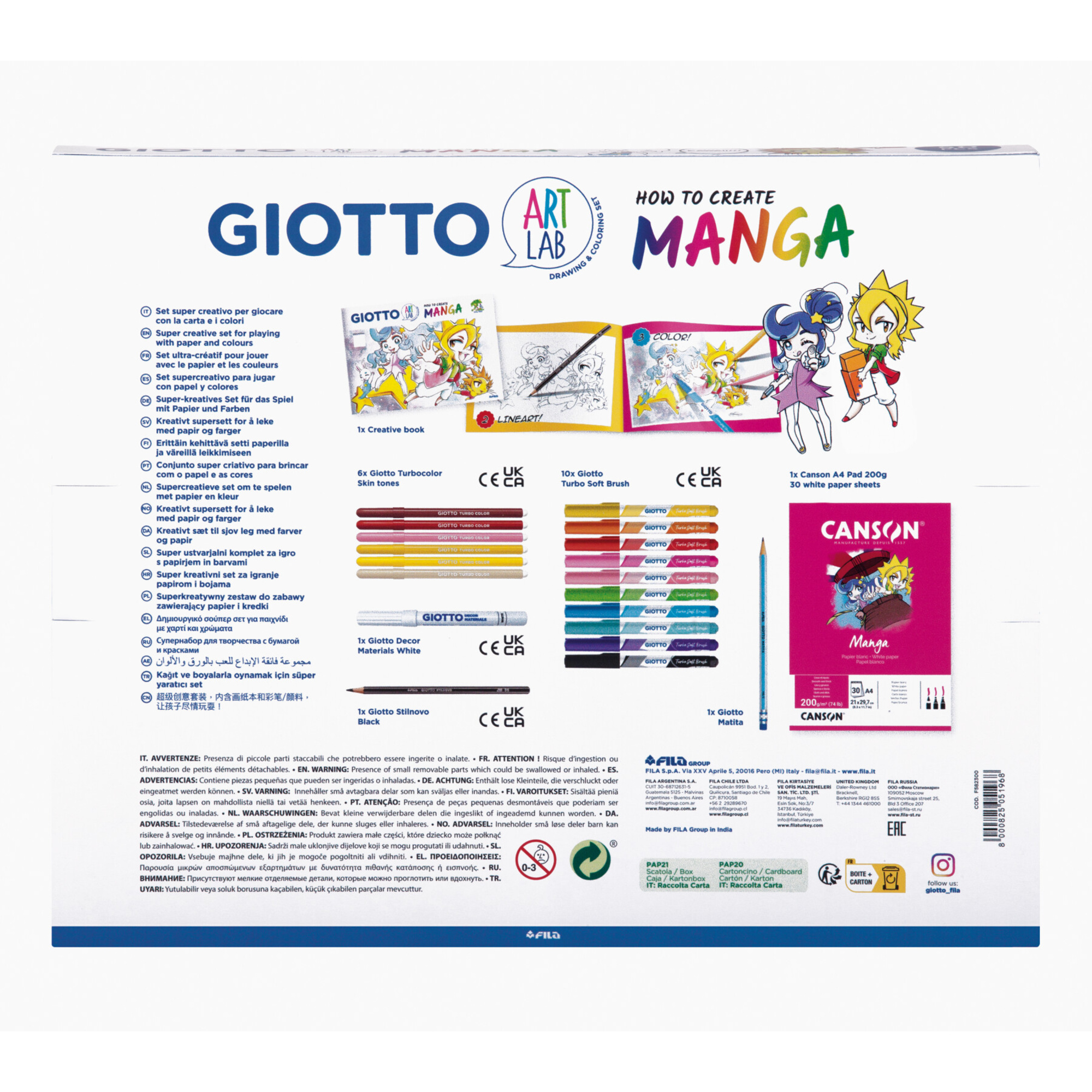 Giotto art lab manga creations kit creativo per ragazzi - GIOTTO