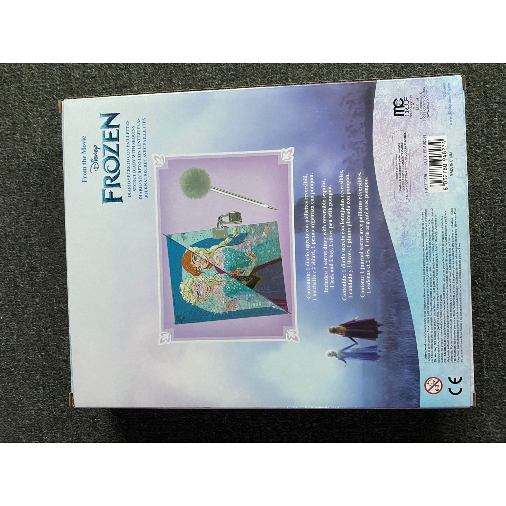 Diario segreto di frozen con pailettese reversibili e lucchetto - Frozen