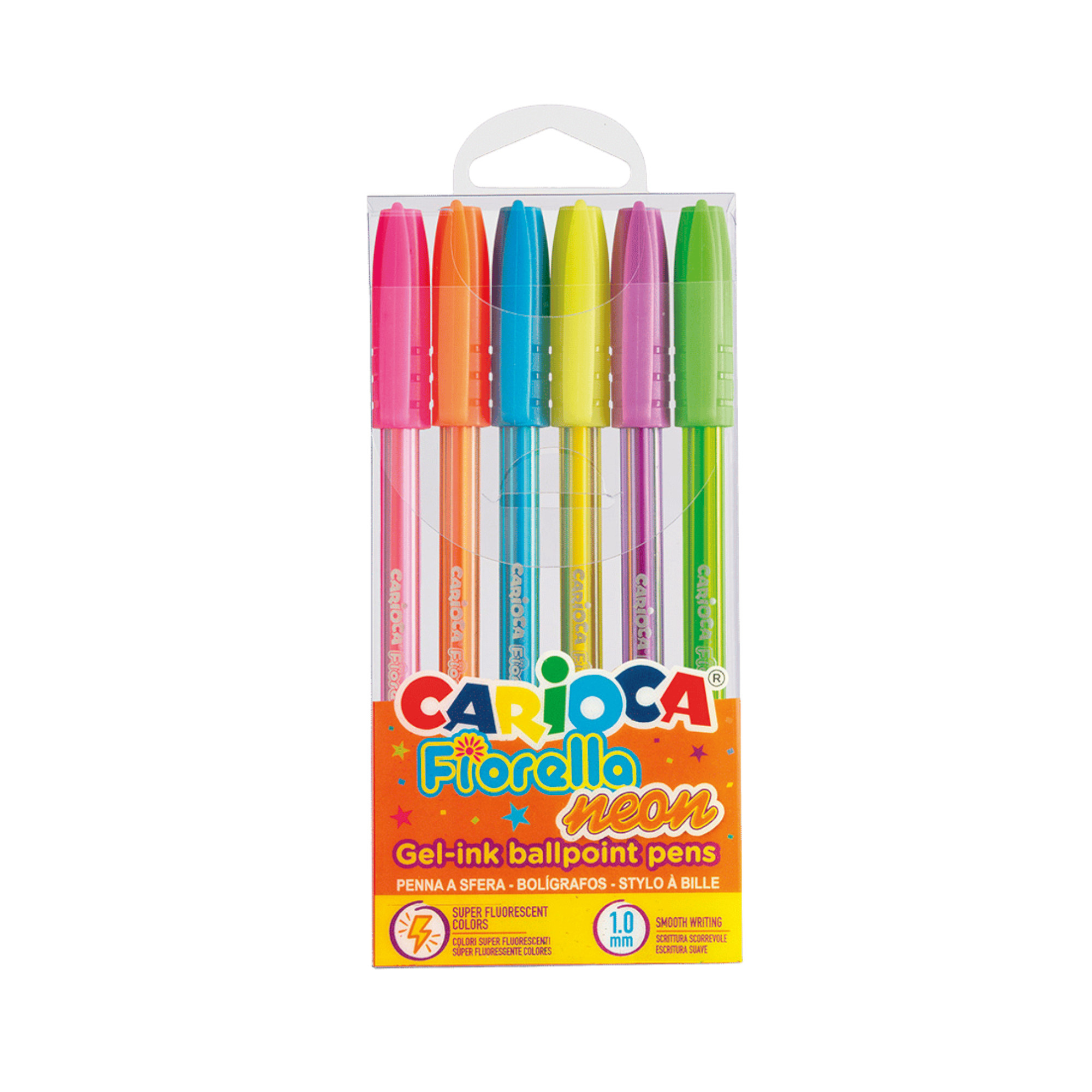 Penne colorate fiorella neon - 6 pz - CARIOCA