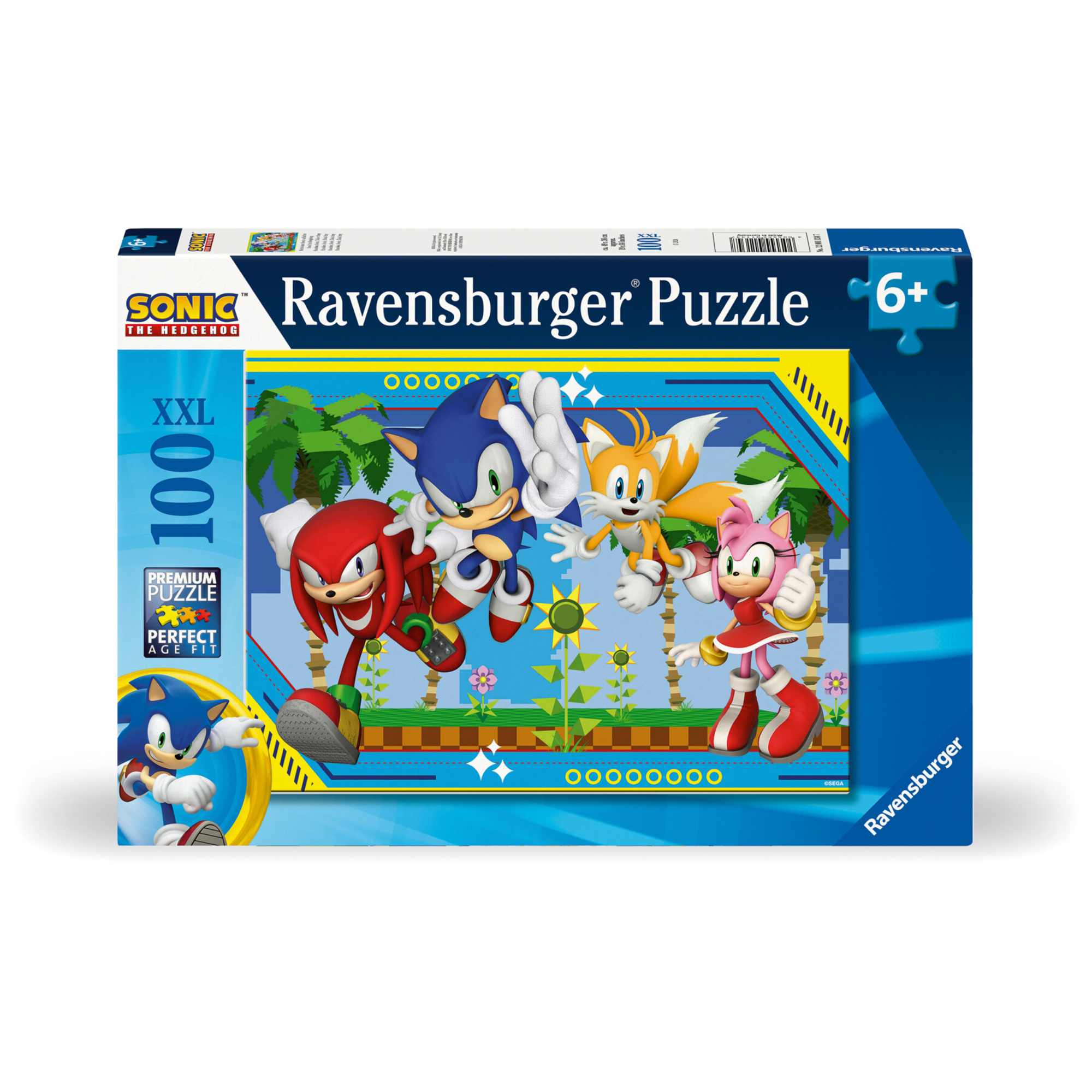 Ravensburger - puzzle sonic - 100 pezzi xxl - età raccomandata 6+ anni - RAVENSBURGER, Sonic