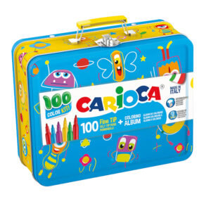 Scatola latta 100 pennarelli + album - CARIOCA