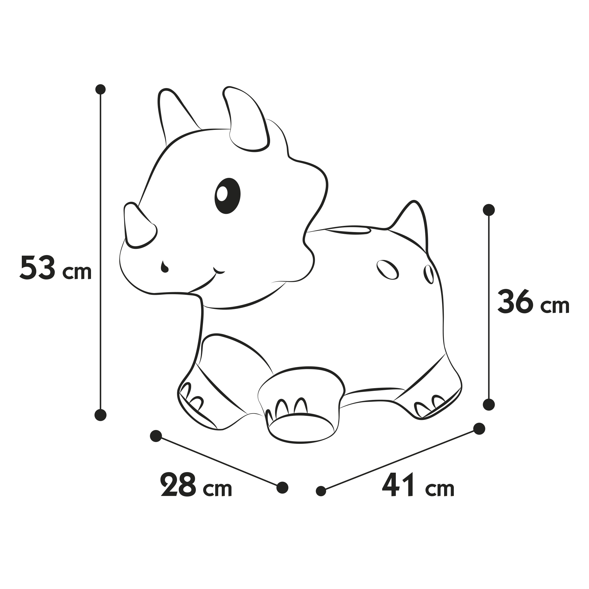 Cavalcabile gonfiabile triceratopo - baby smile - BABY SMILE